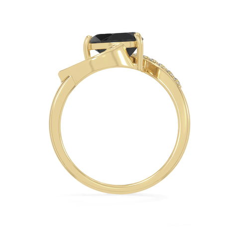 Natural Black Tourmaline & Garnet Ring