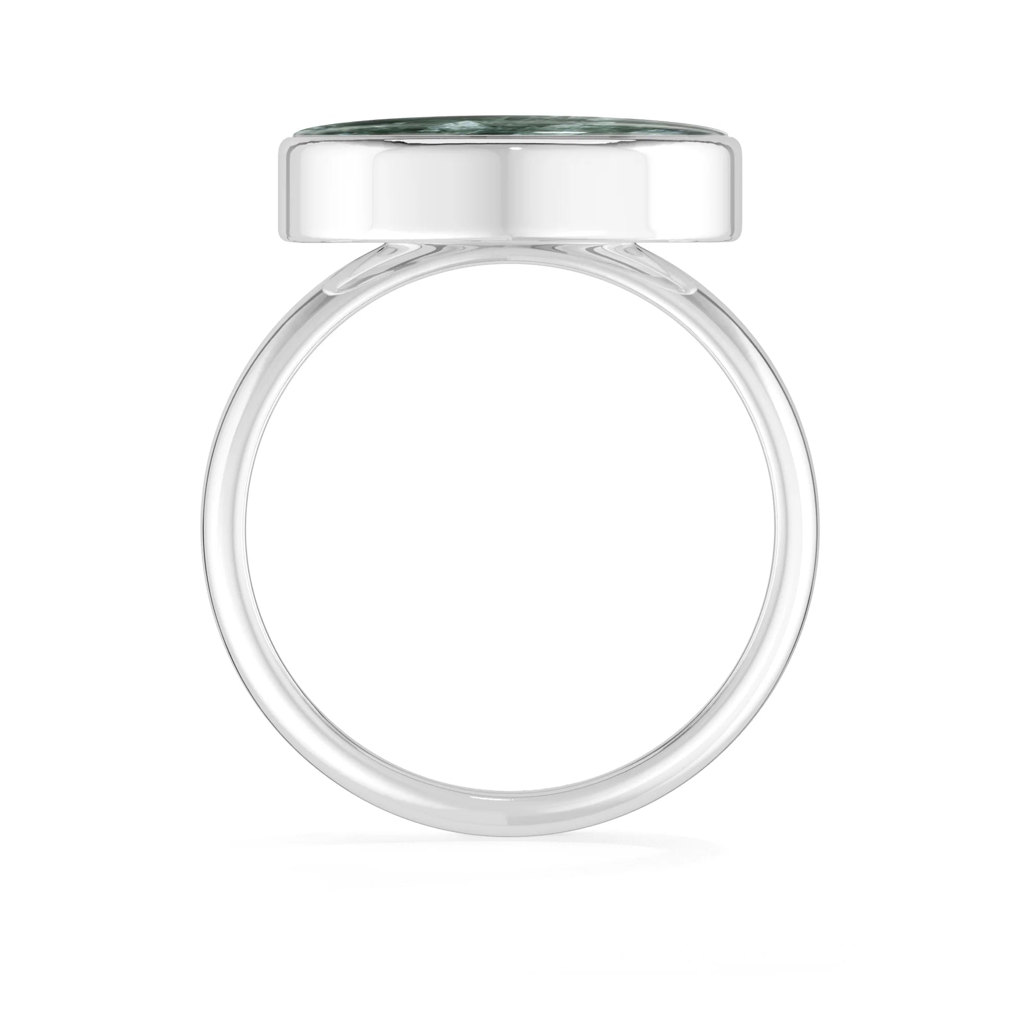 seraphinite bezel-set ring