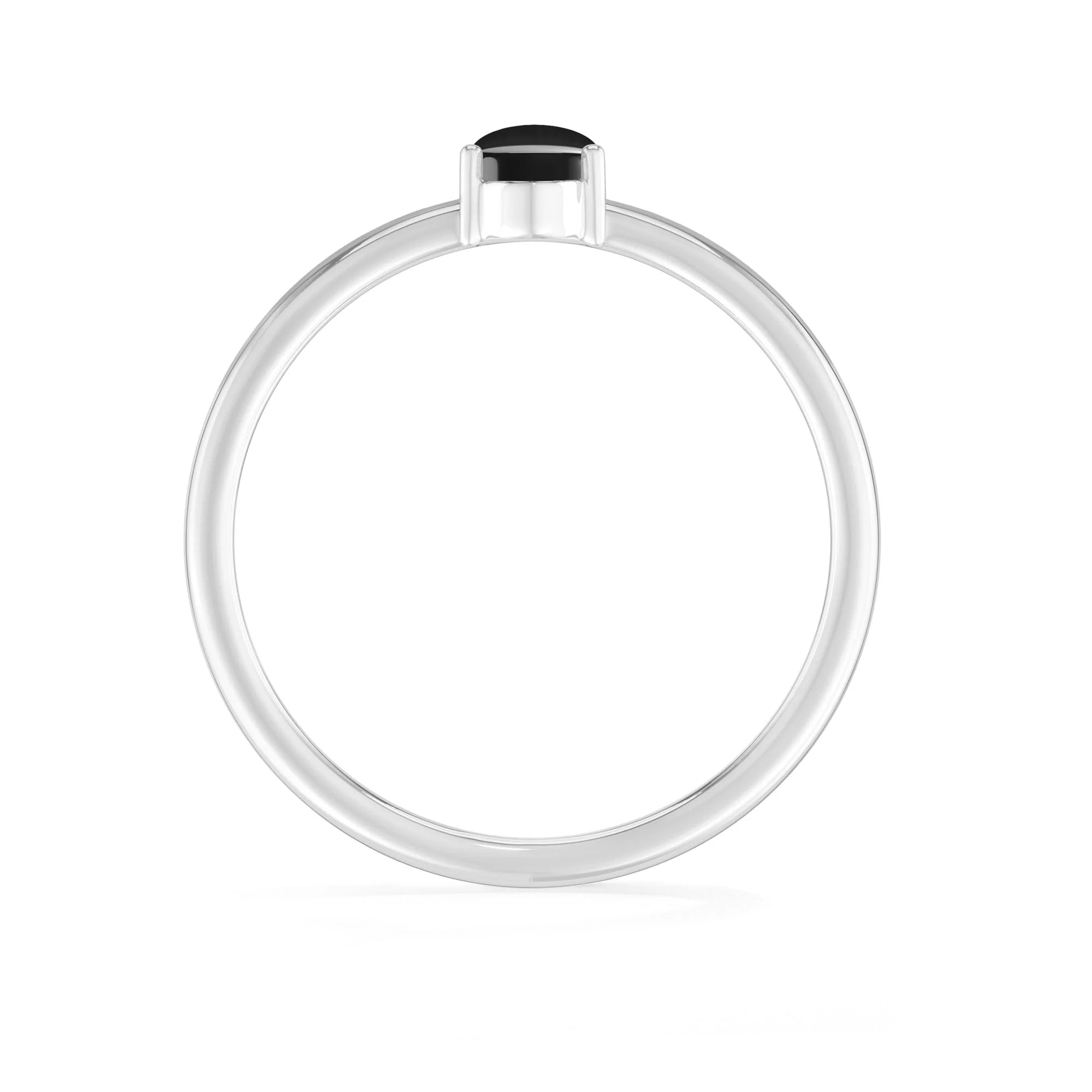 black onyx stackable prong-set ring