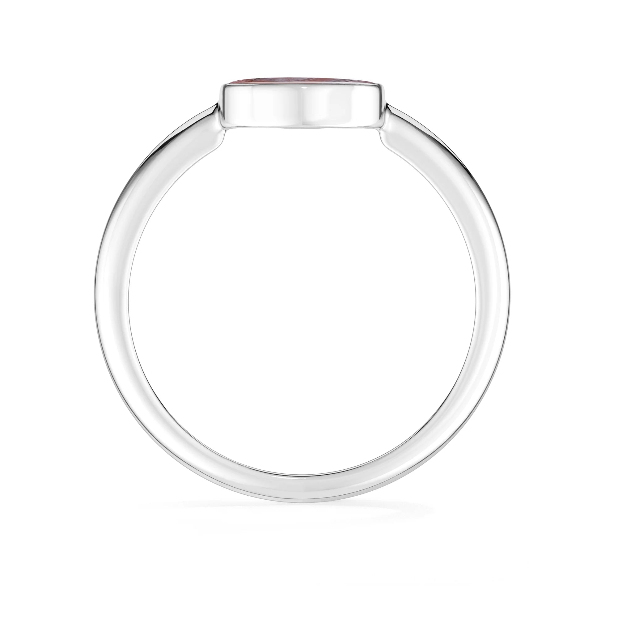 pink spiny-oyster bezel-set ring