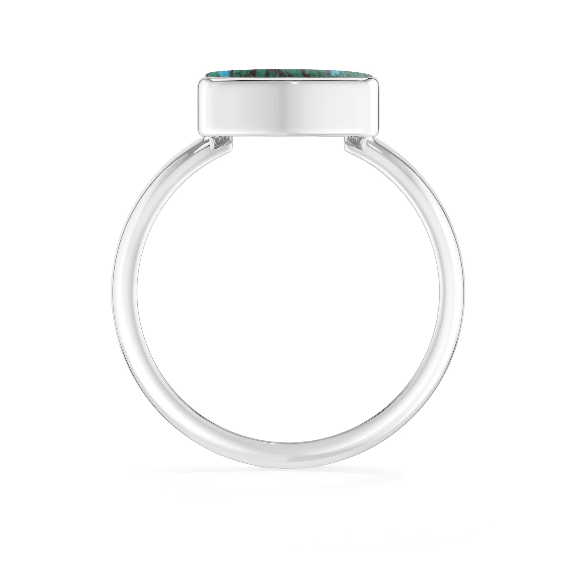chrysocolla bezel-set ring