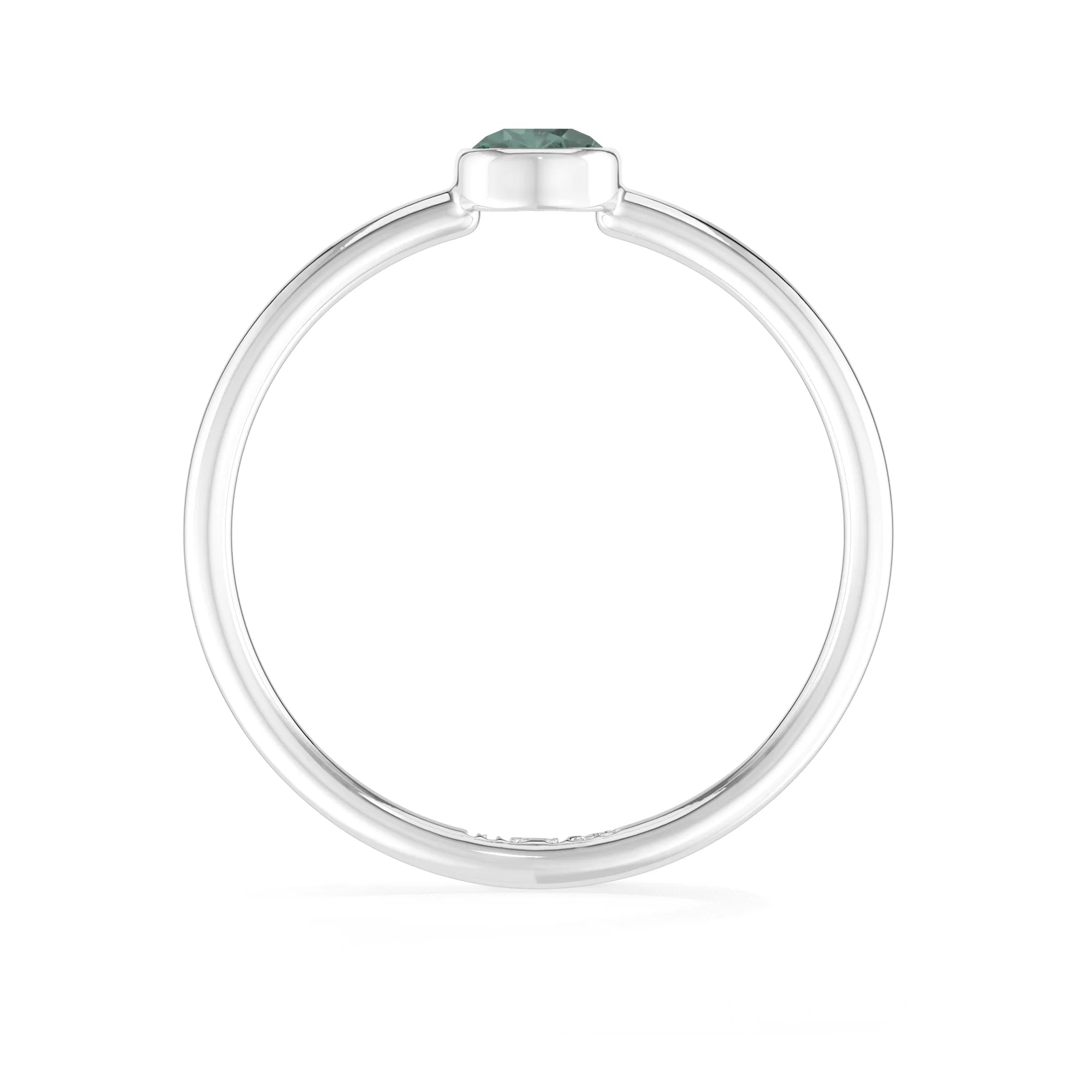 green tourmaline stackable bezel-set ring