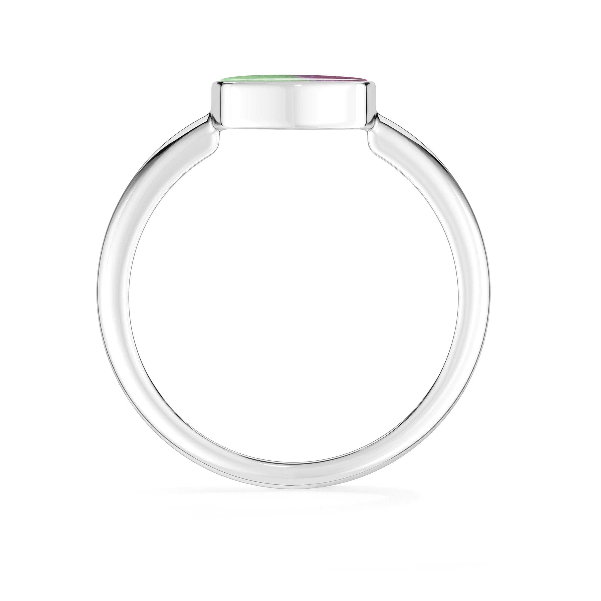rose quartz bezel-set ring