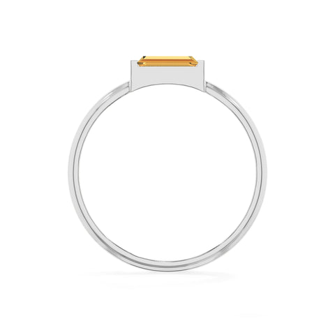 citrine stackable bezel-set ring