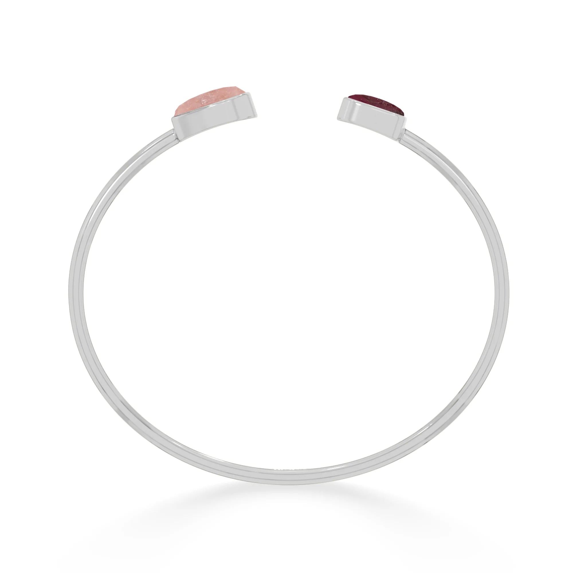 rose quartz rhodolite garnet twister bracelet
