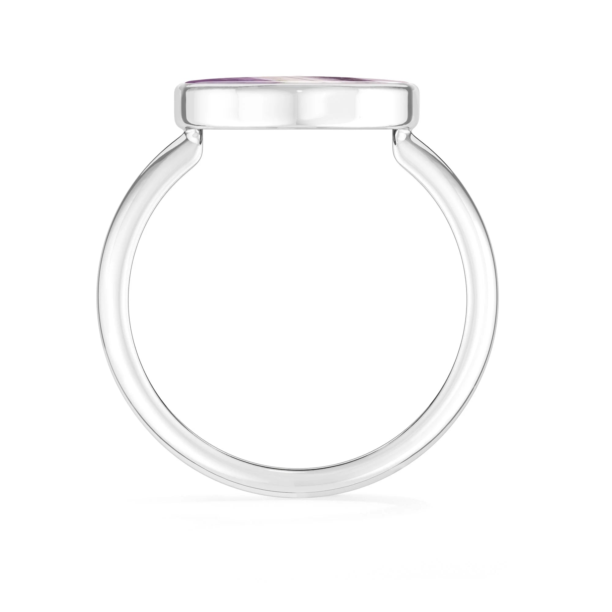 chevron-amethyst bezel-set ring