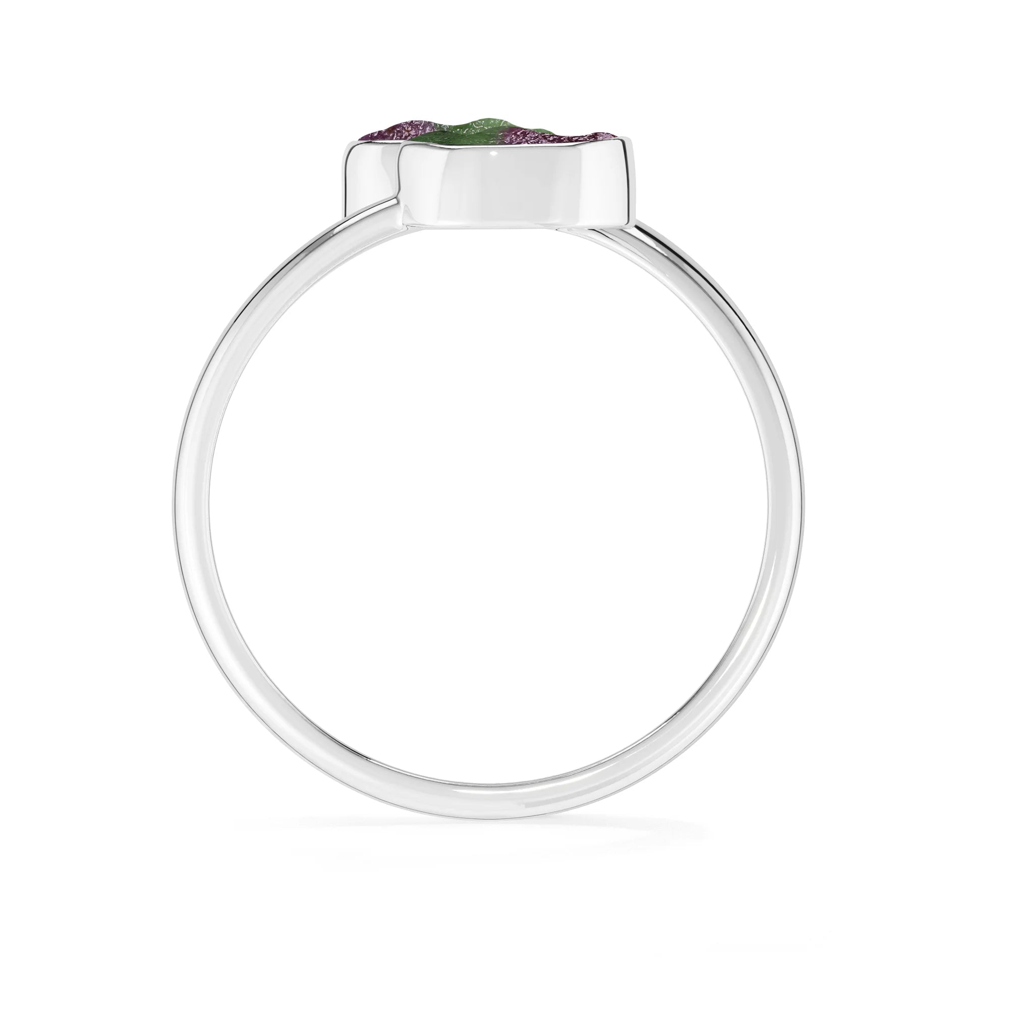 ruby zoisite stackable bezel-set ring