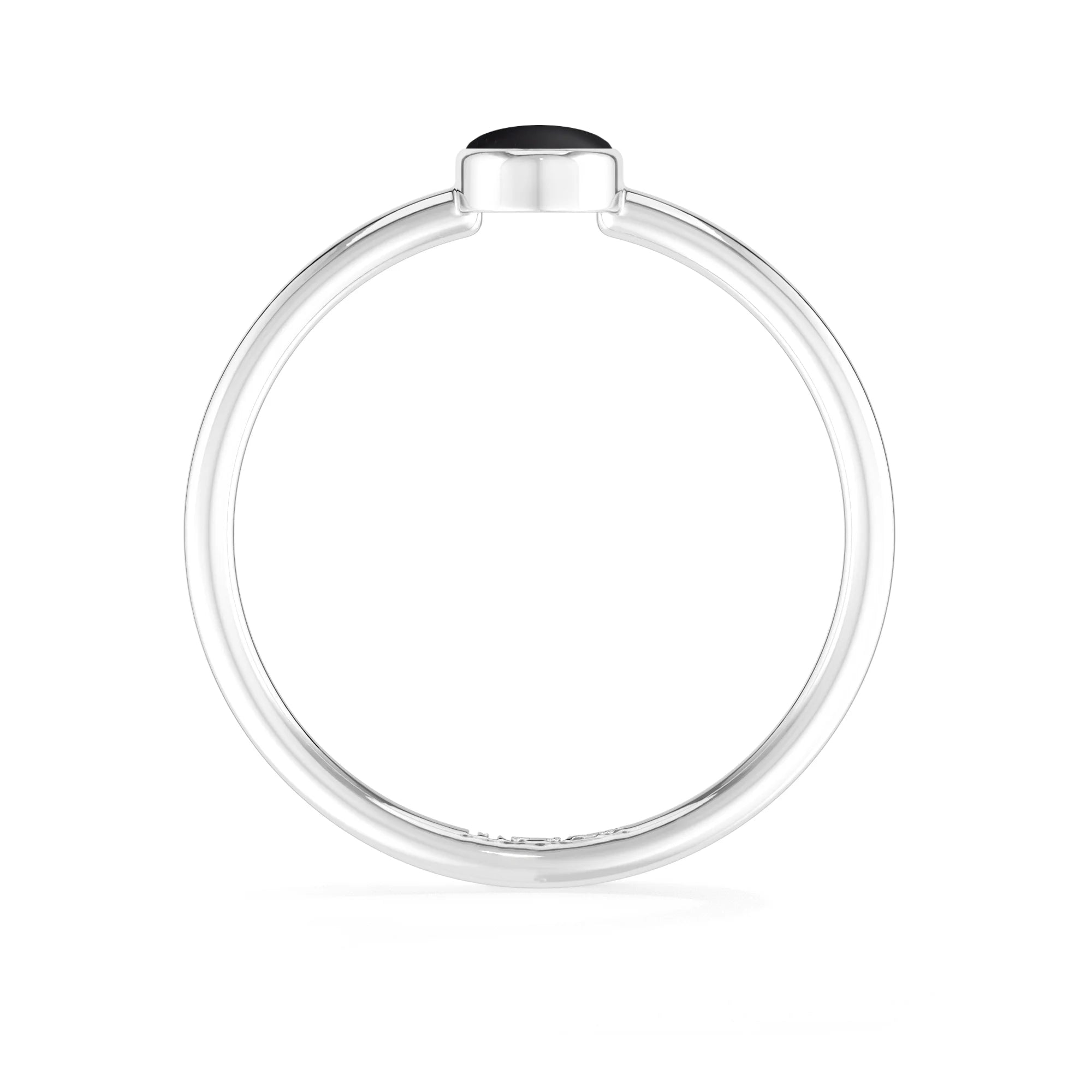 black tourmaline stackable bezel-set ring