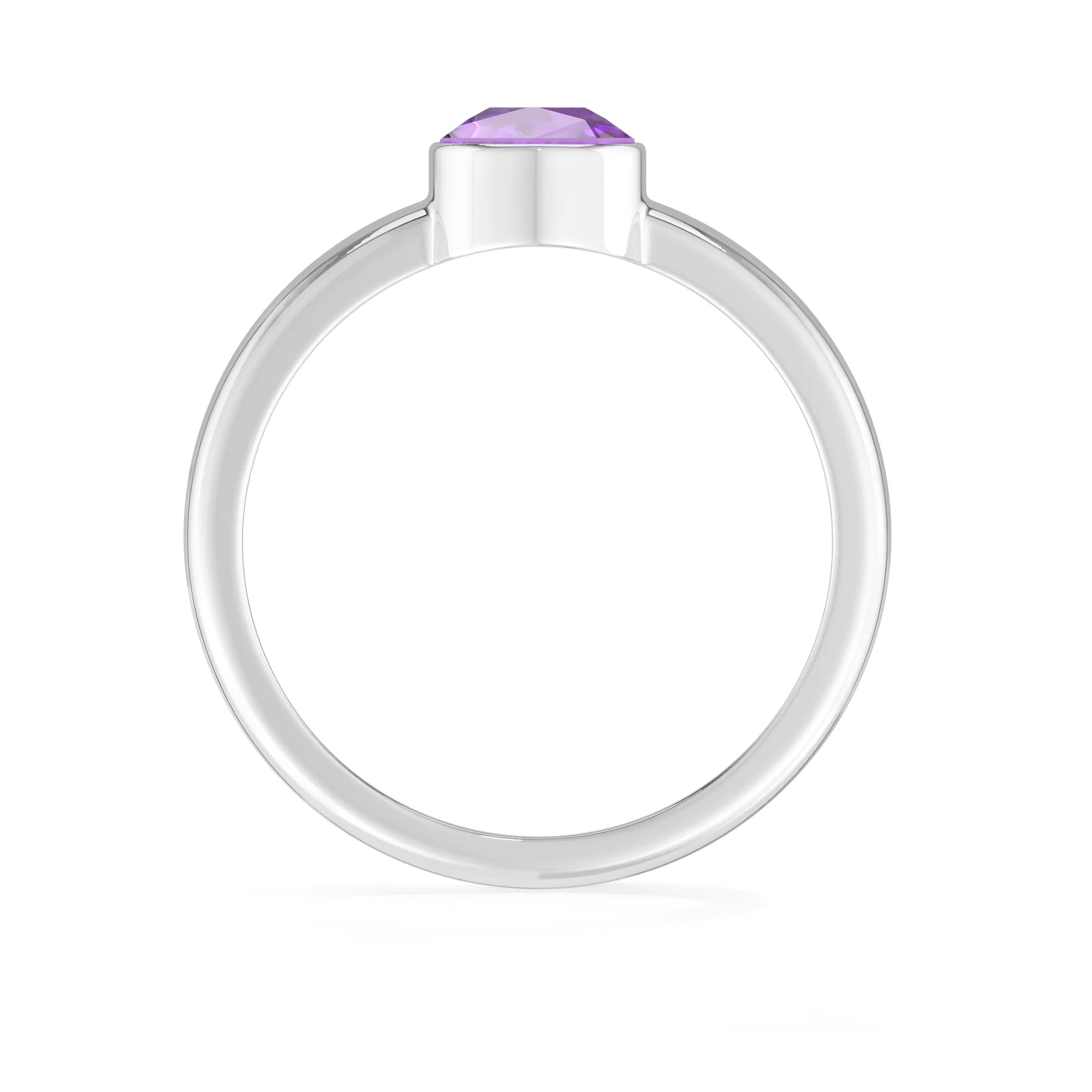 amethyst bezel-set ring