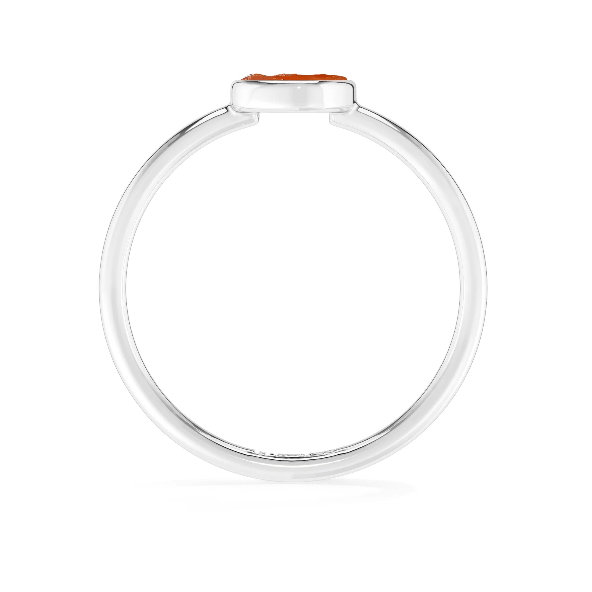 carnelian stackable bezel-set ring