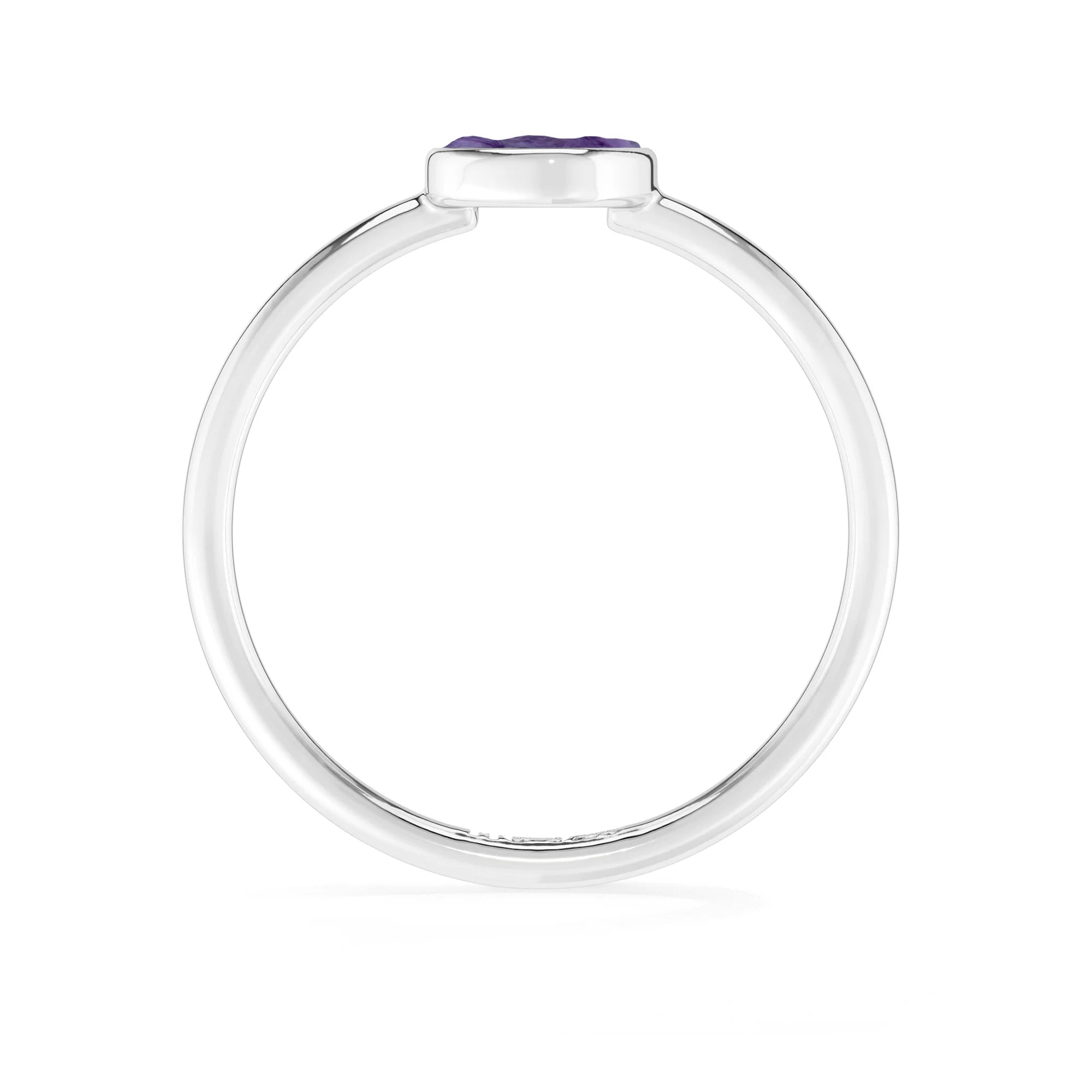 charoite stackable bezel-set ring
