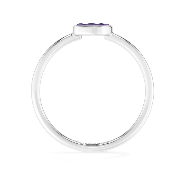 charoite stackable bezel-set ring