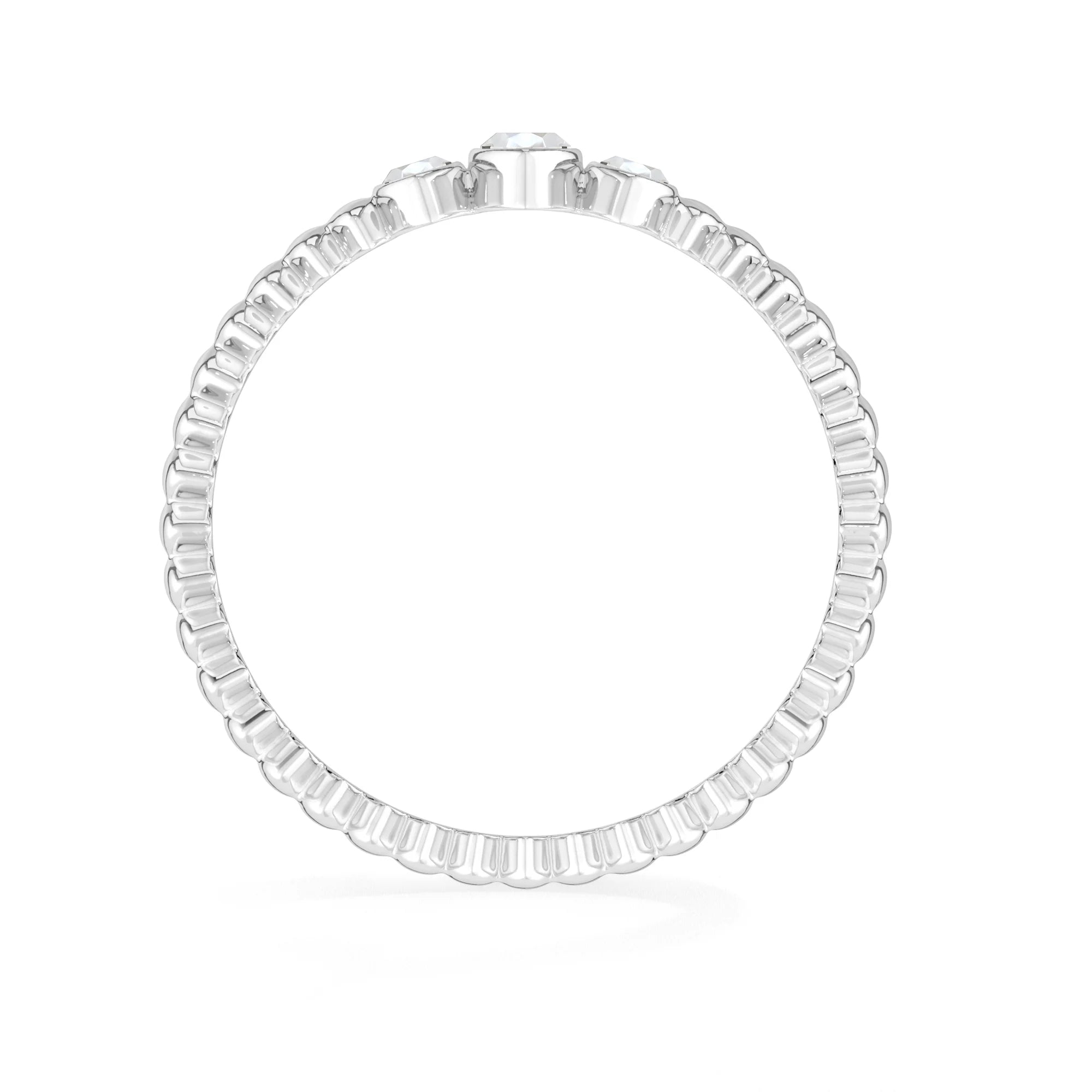 rainbow-moonstone stackable bezel-set ring