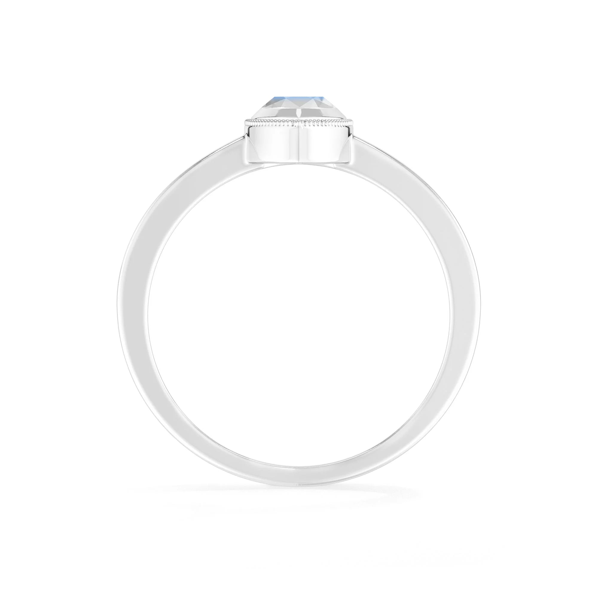 rainbow-moonstone bezel-set ring