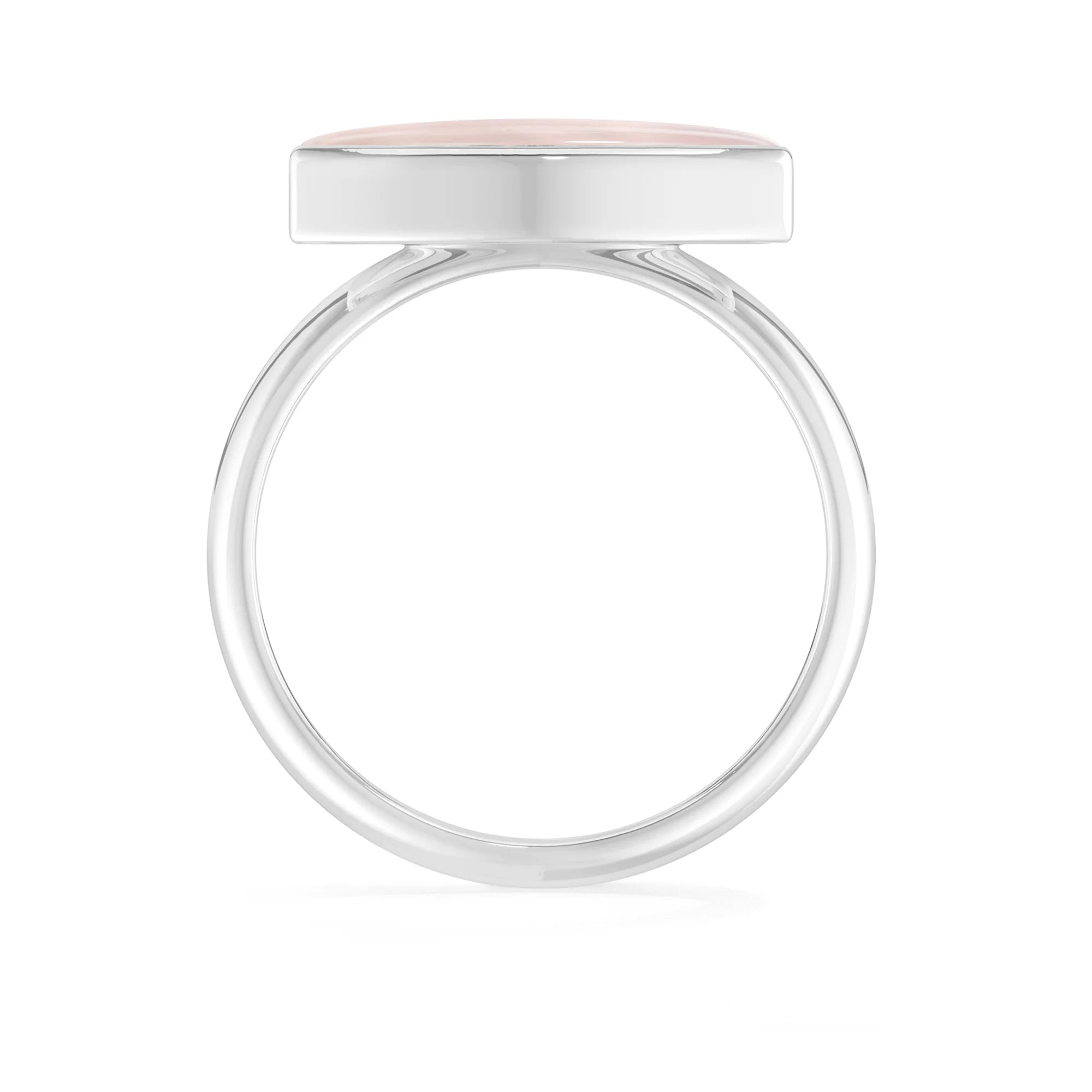 rose-quartz bezel-set ring