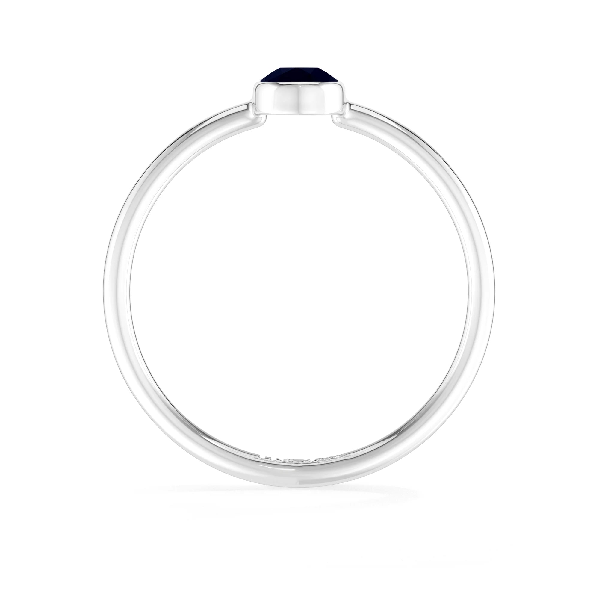 blue Sapphire stackable bezel-set ring