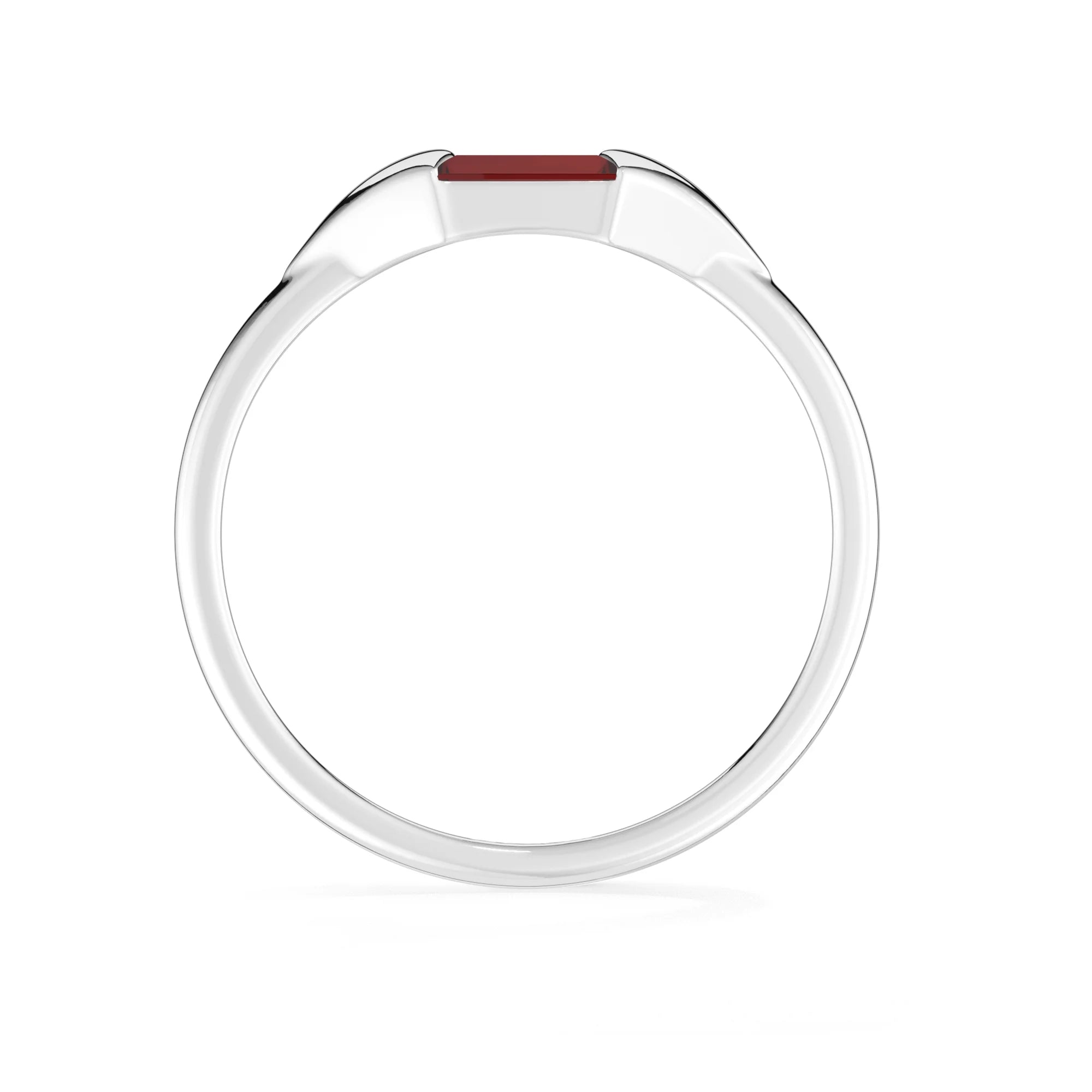 garnet stackable bezel-set ring