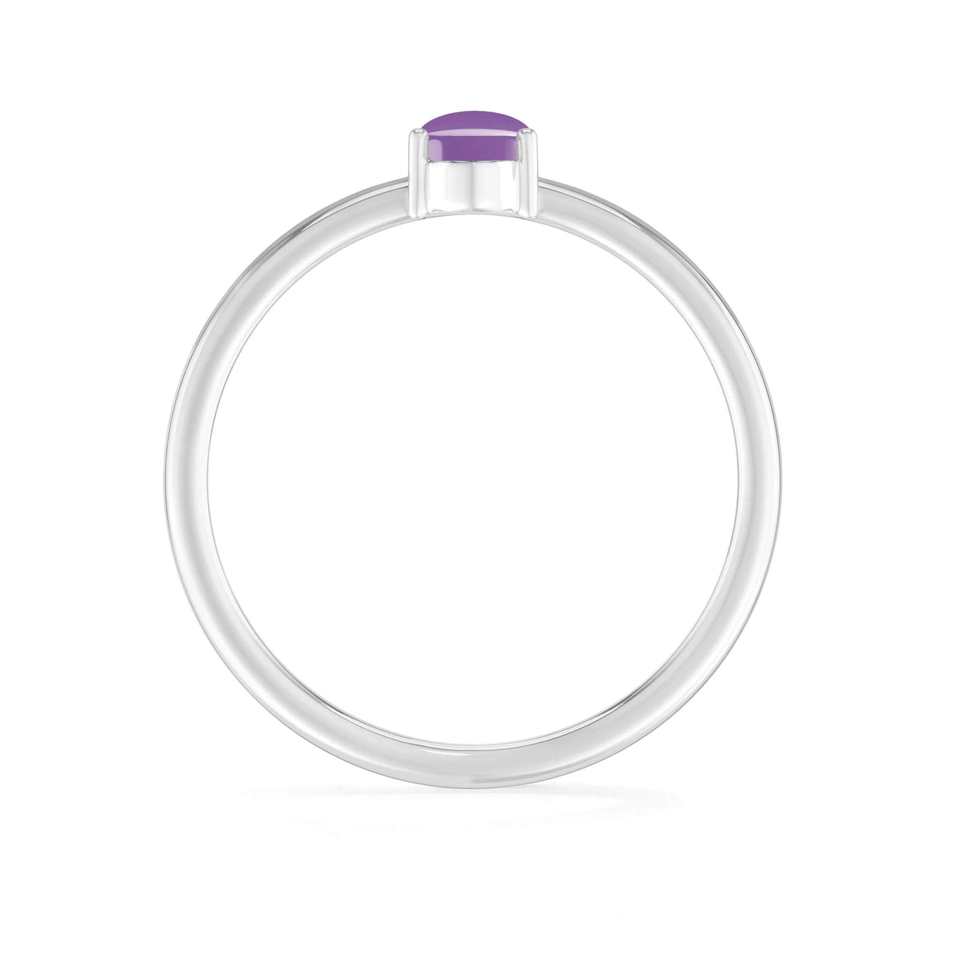 amethyst stackable prong-set ring
