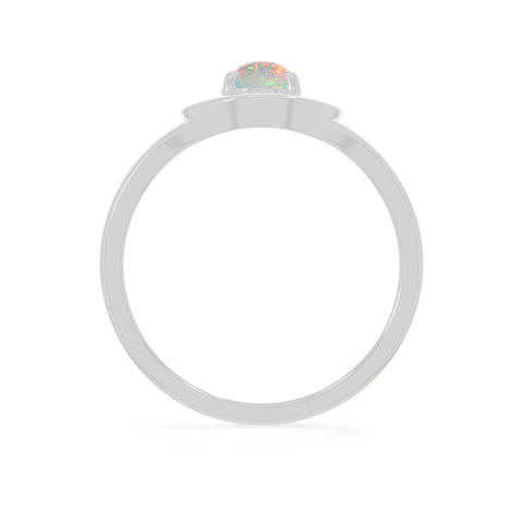 natural ethiopian opal ring for women in sterling silver