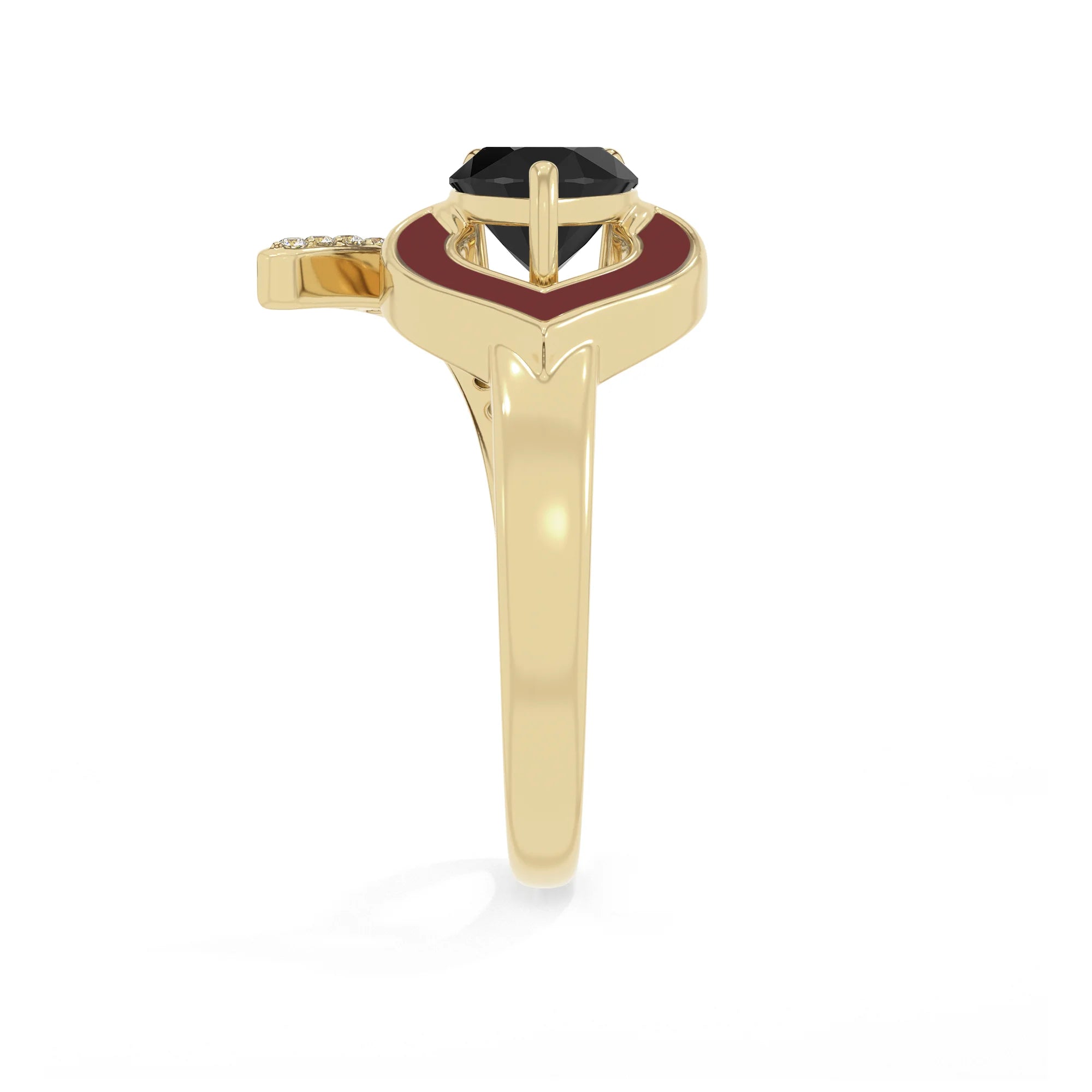 Natural Black Tourmaline & Garnet Ring