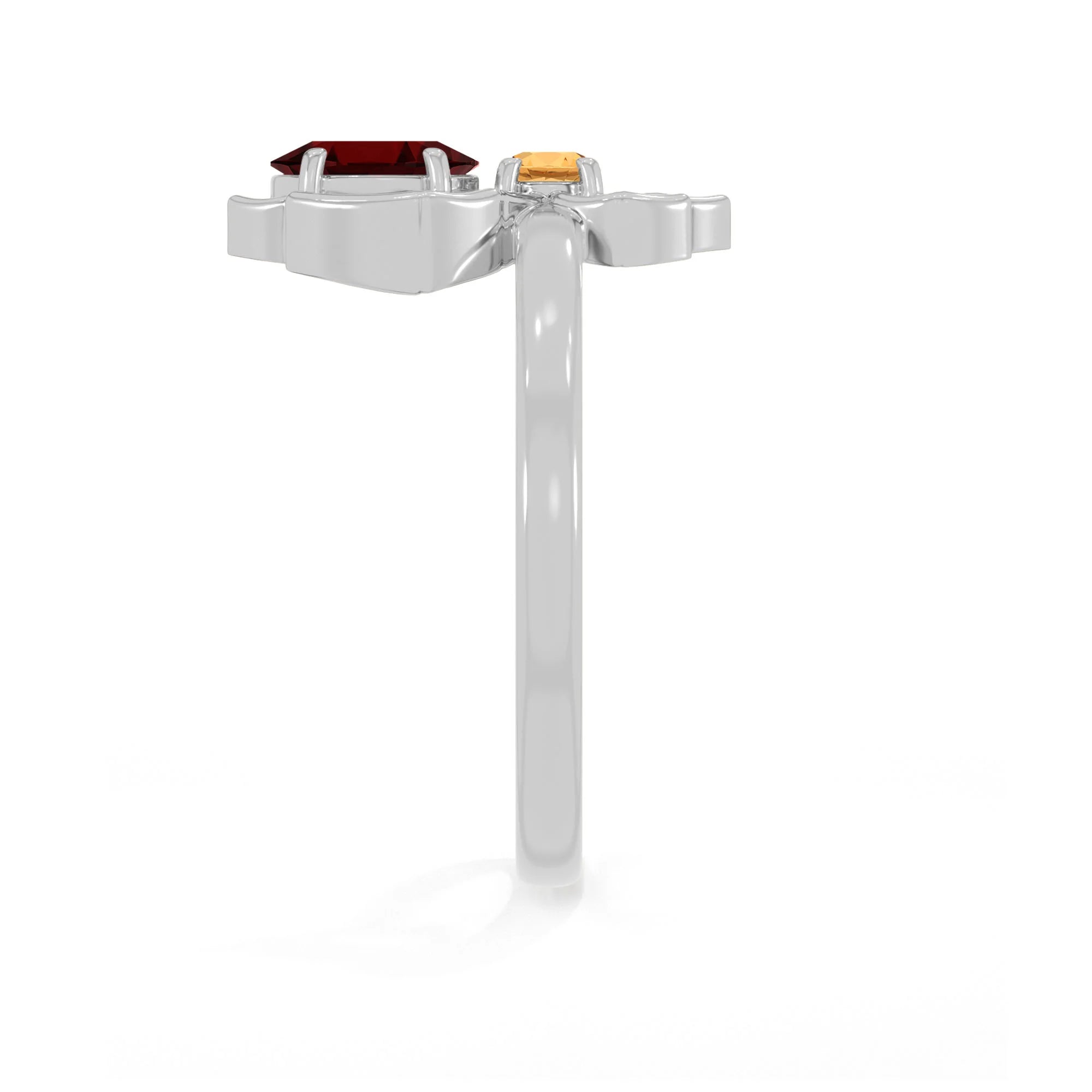 garnet-citrine prong-set ring