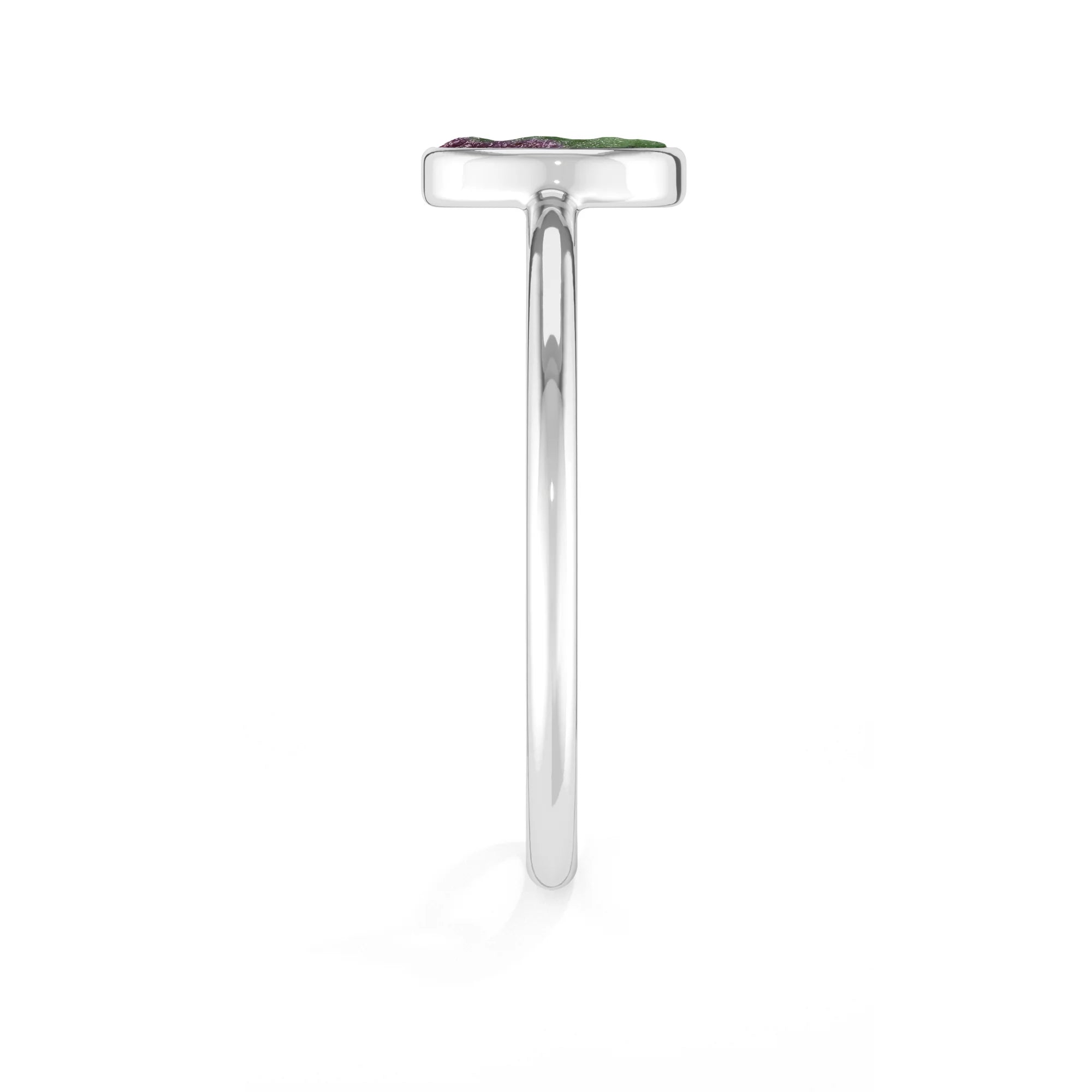 ruby zoisite stackable bezel-set ring
