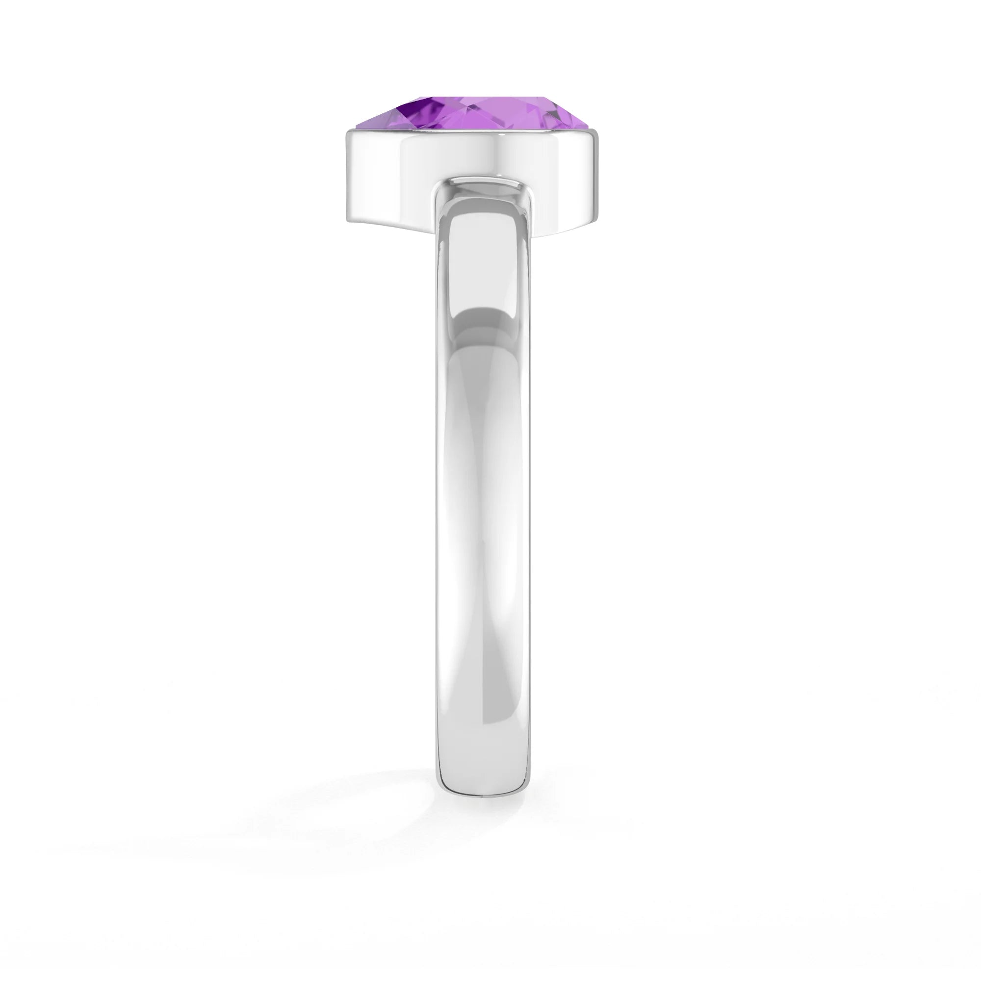 amethyst bezel-set ring