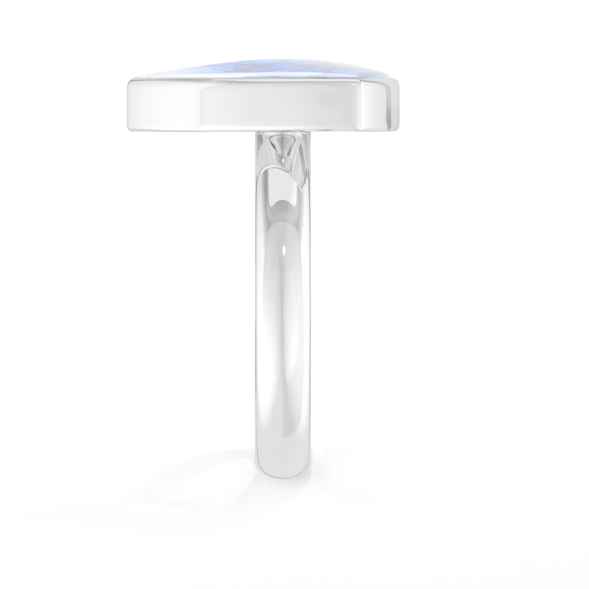 rainbow-moonstone bezel-set ring