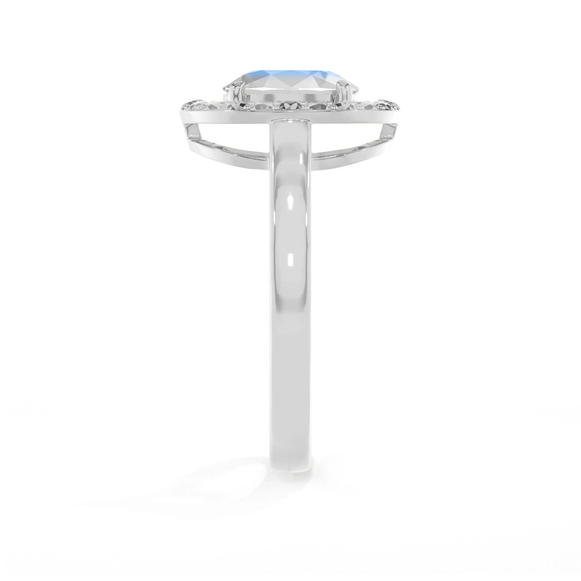 rainbow-moonstone stackable prong-set ring