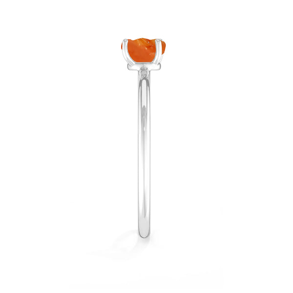 carnelian stackable prong-set ring