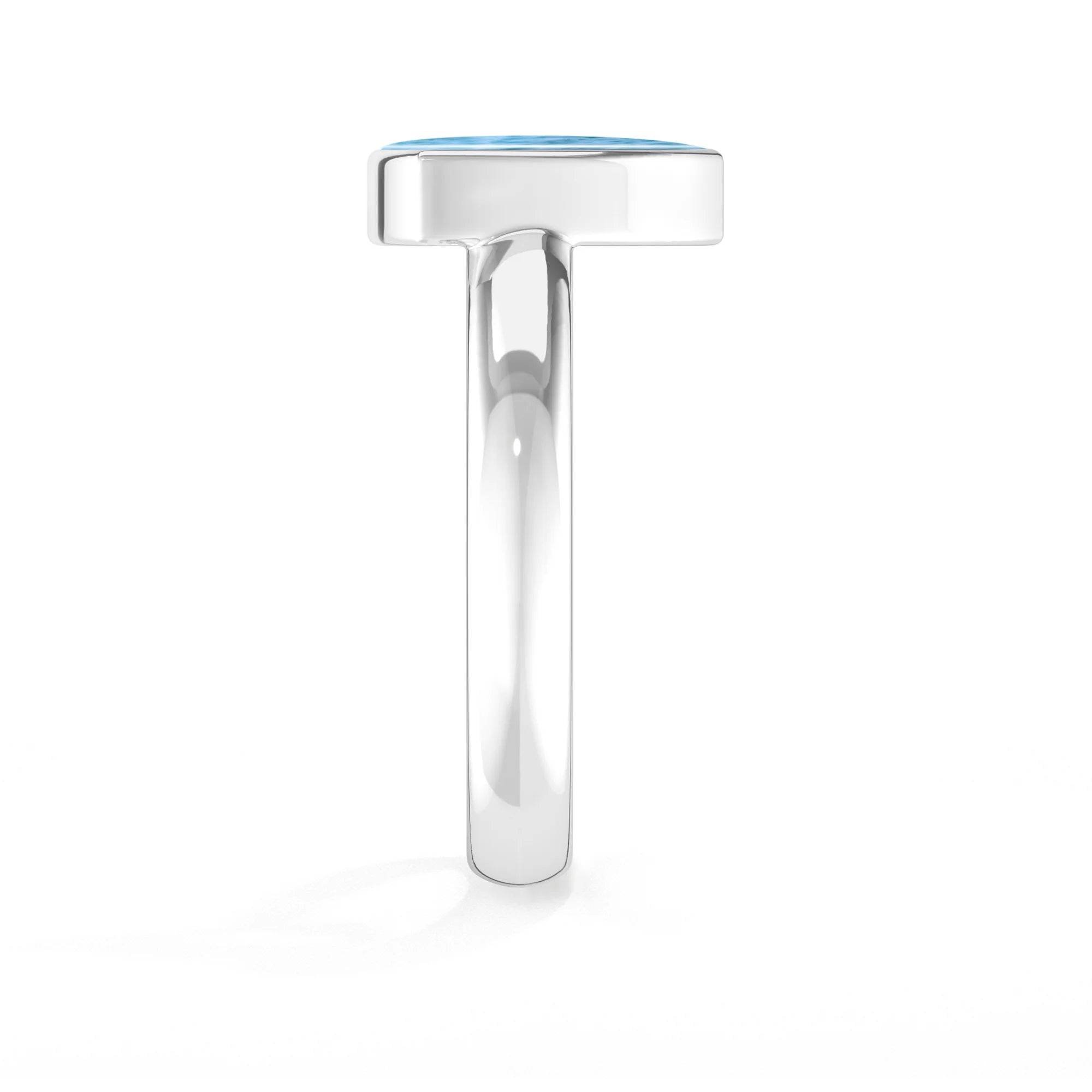 larimar bezel-set ring