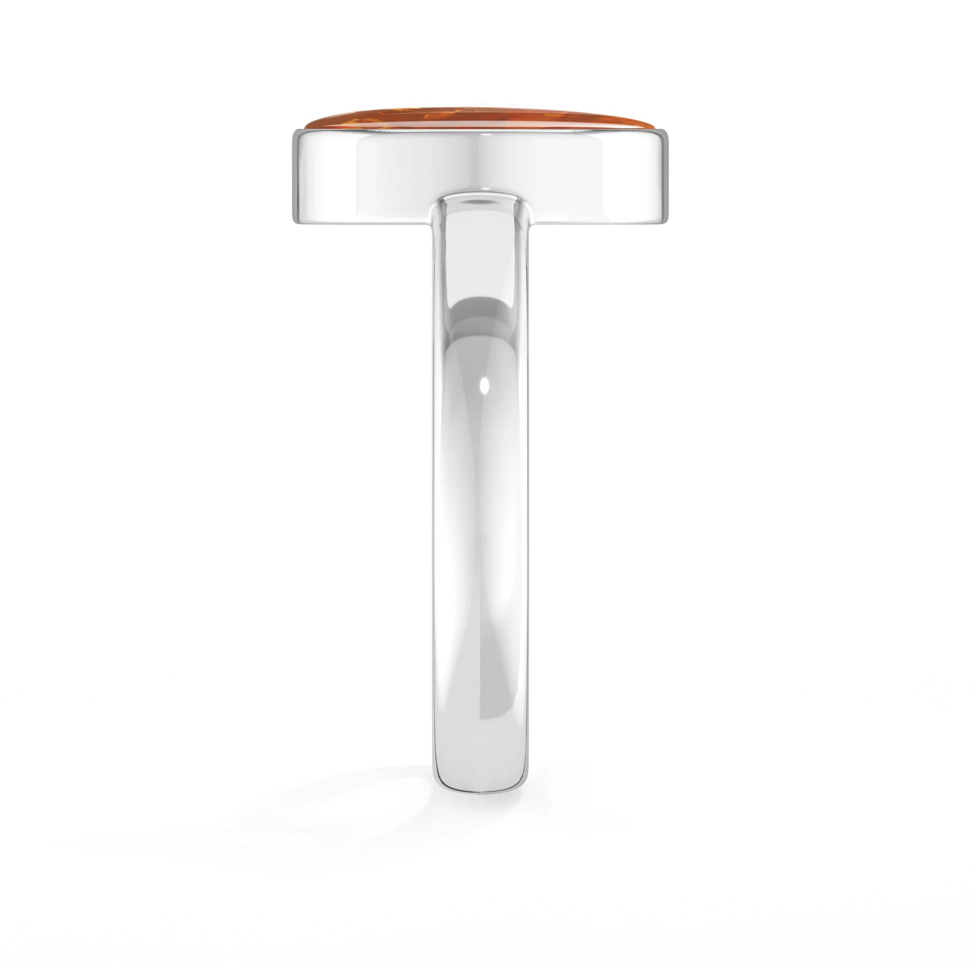 amber bezel-set ring