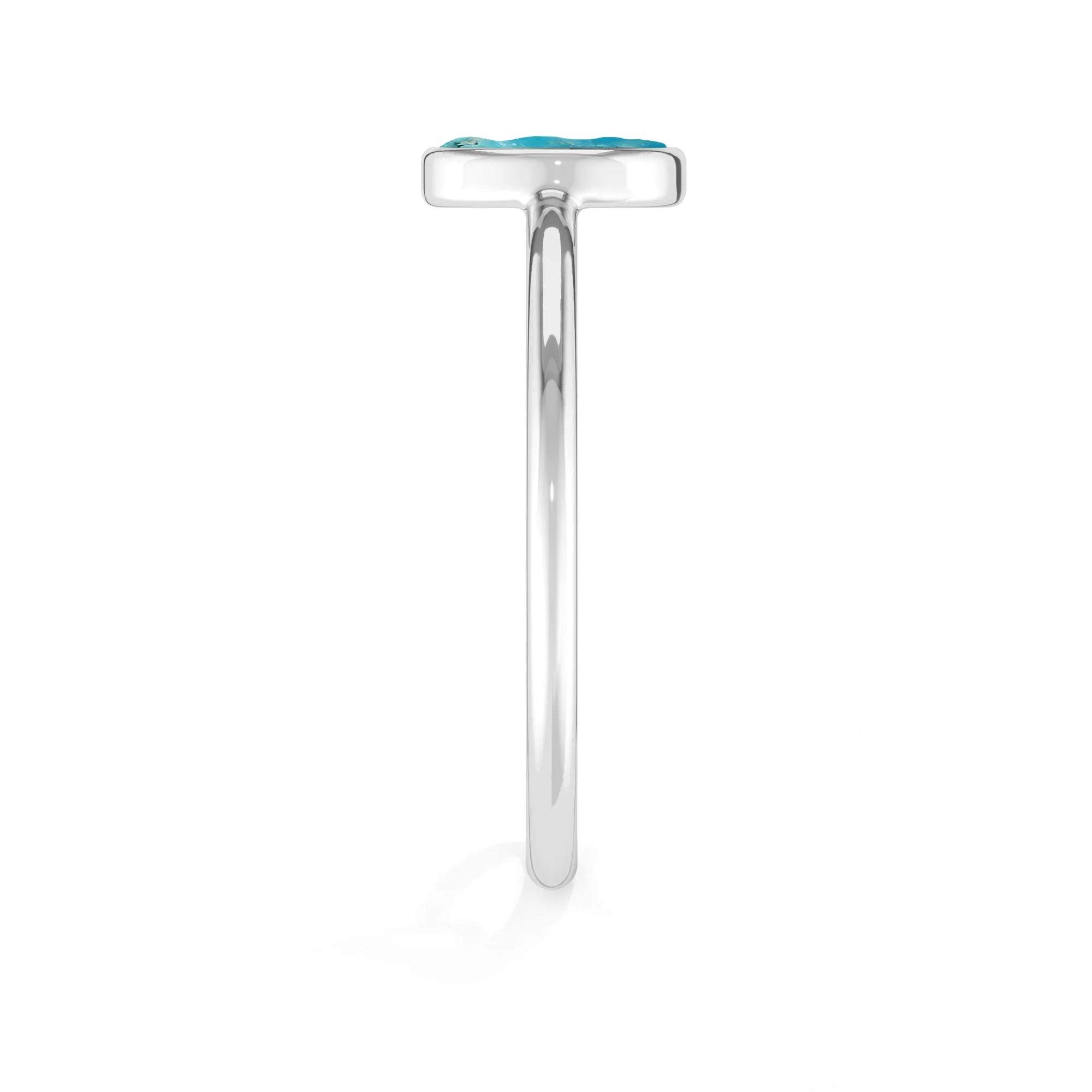 turquoise stackable bezel-set ring
