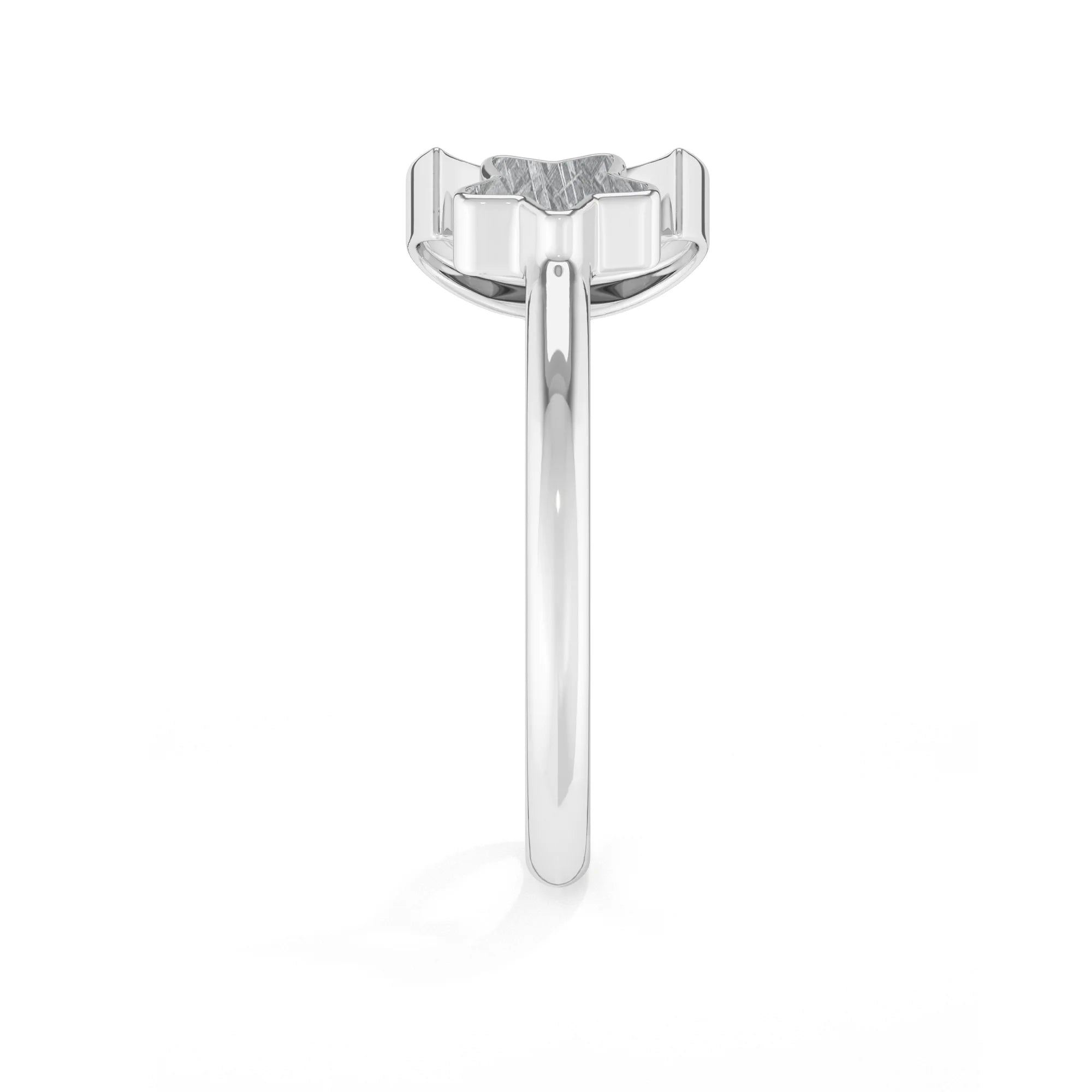 meteorite stackable bezel-set ring