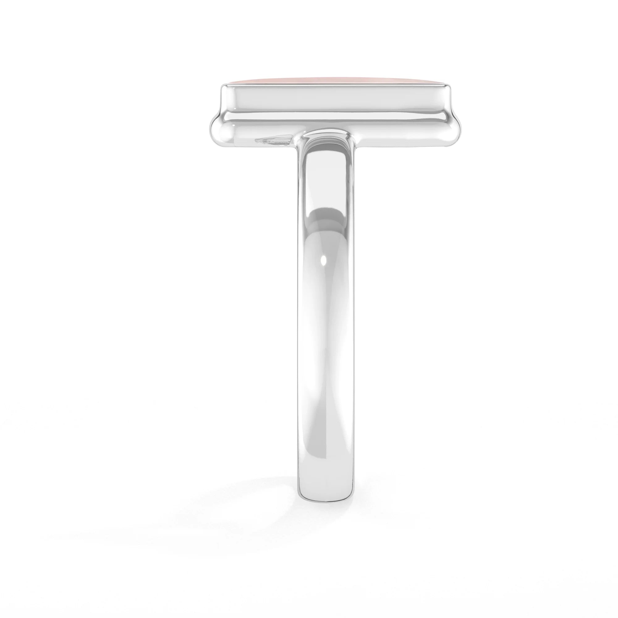 rose-quartz bezel-set ring