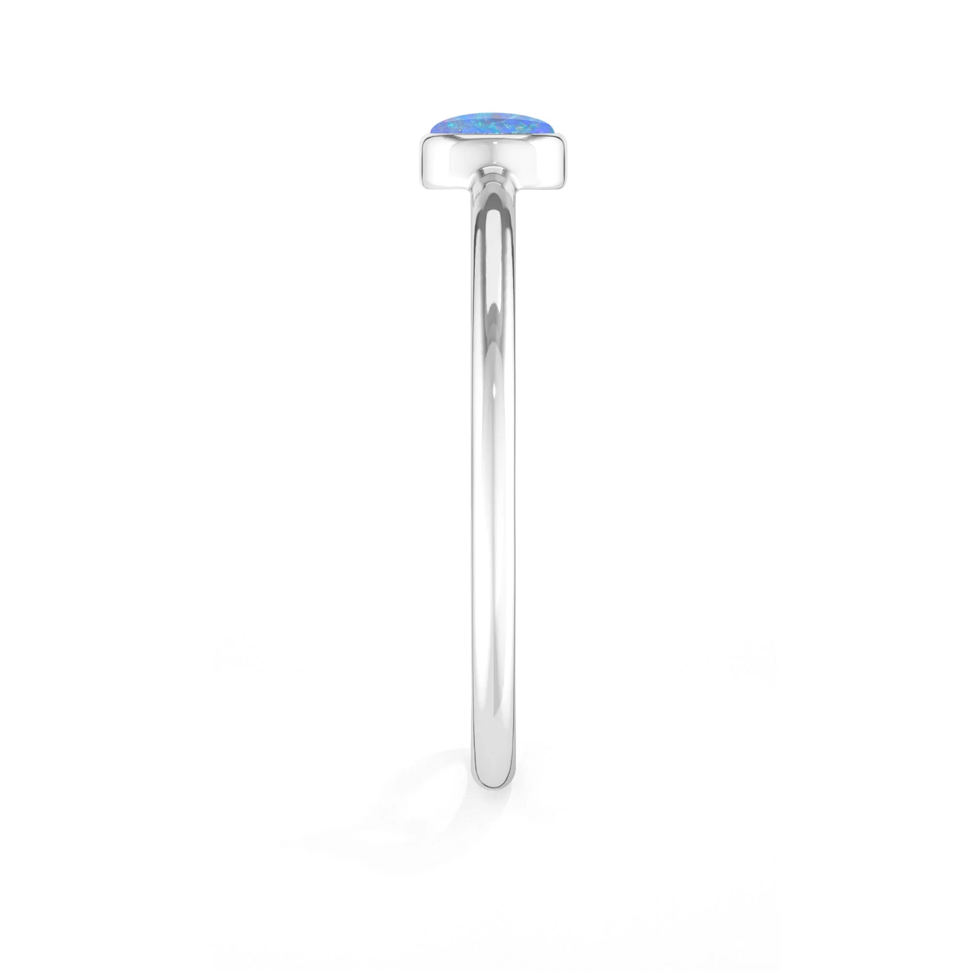 australian opal bezel-set ring