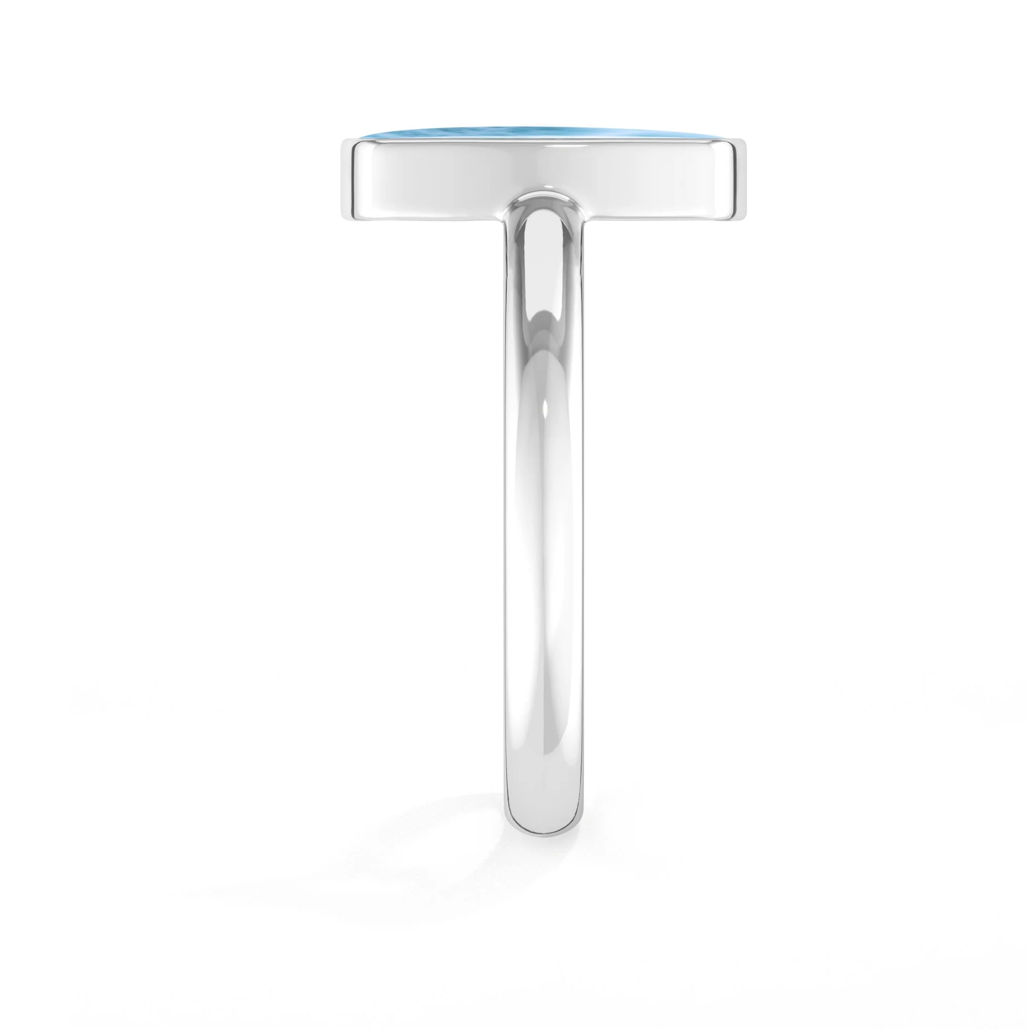 larimar bezel-set ring