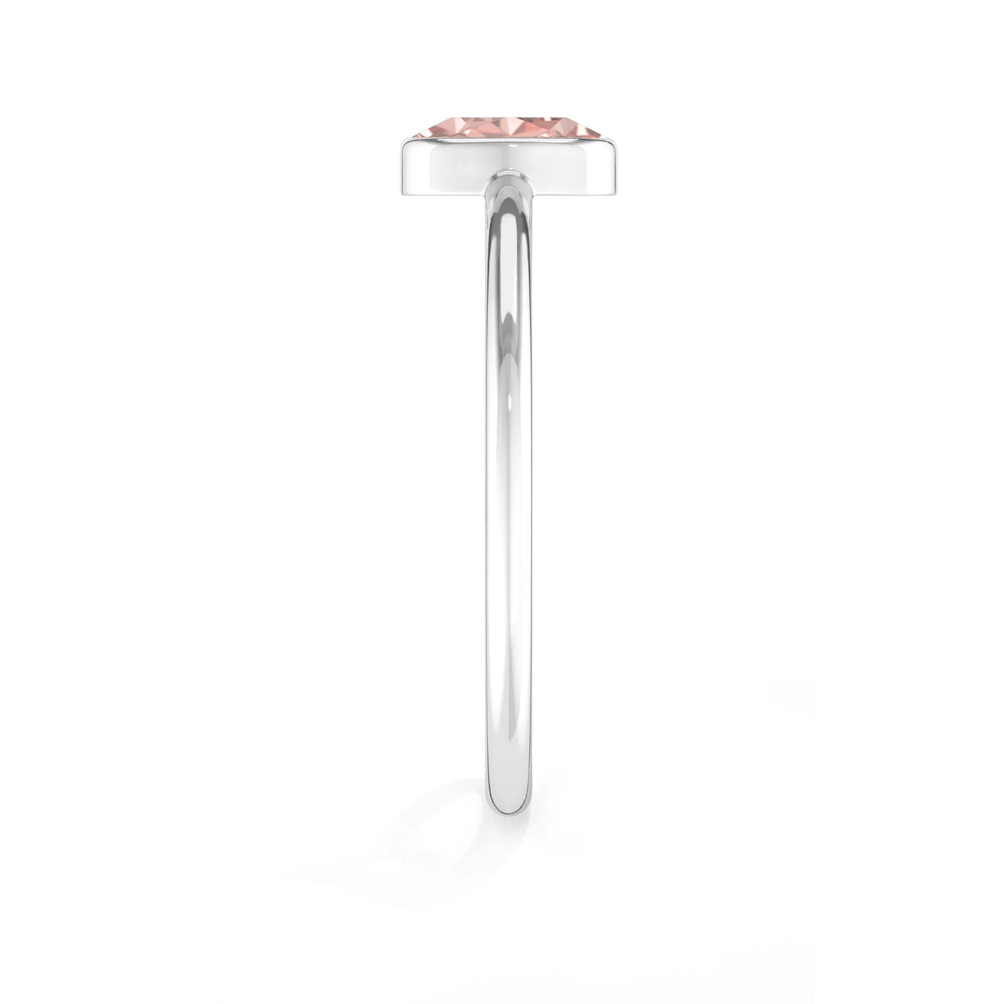 rose quartz stackable bezel-set ring