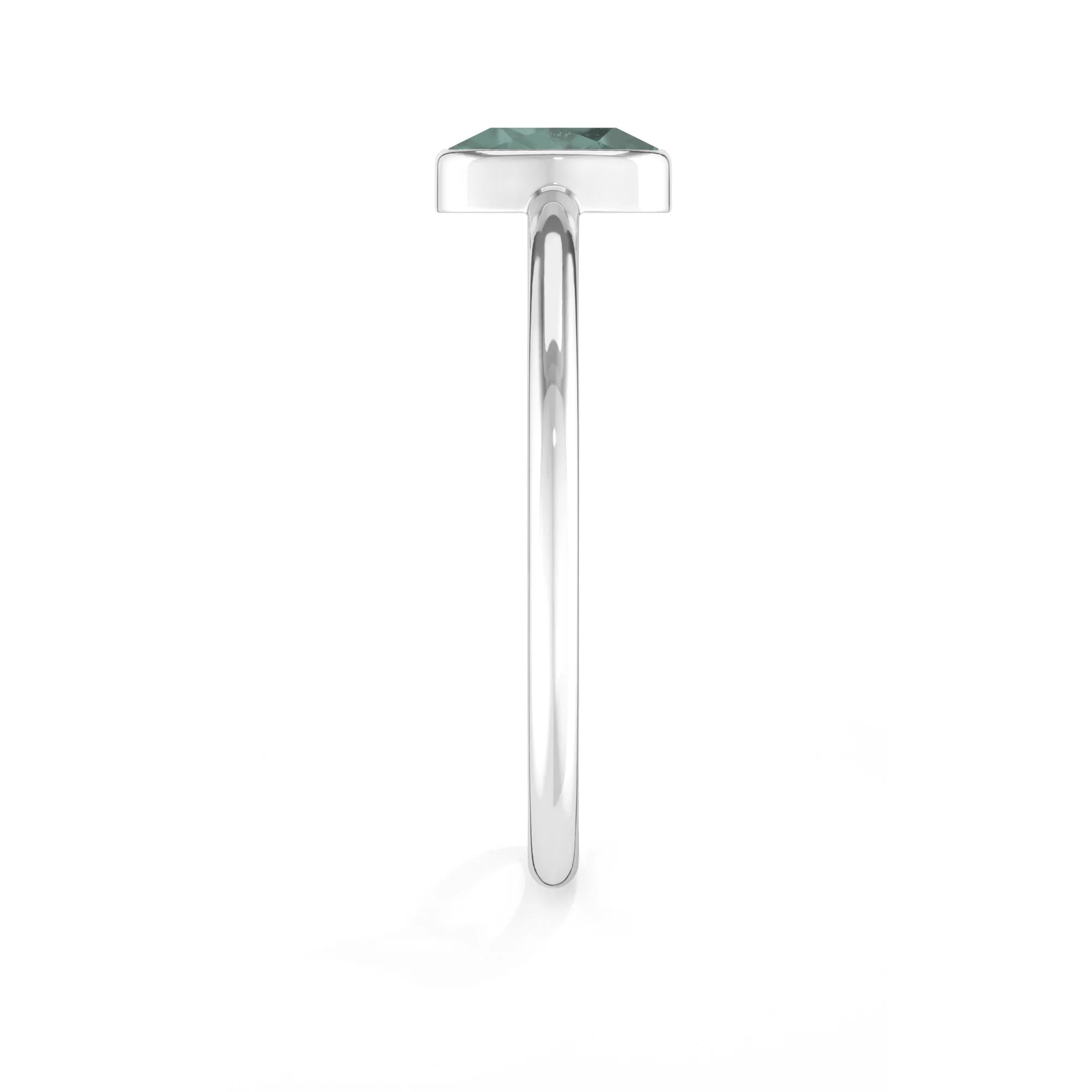 green tourmaline stackable bezel-set ring