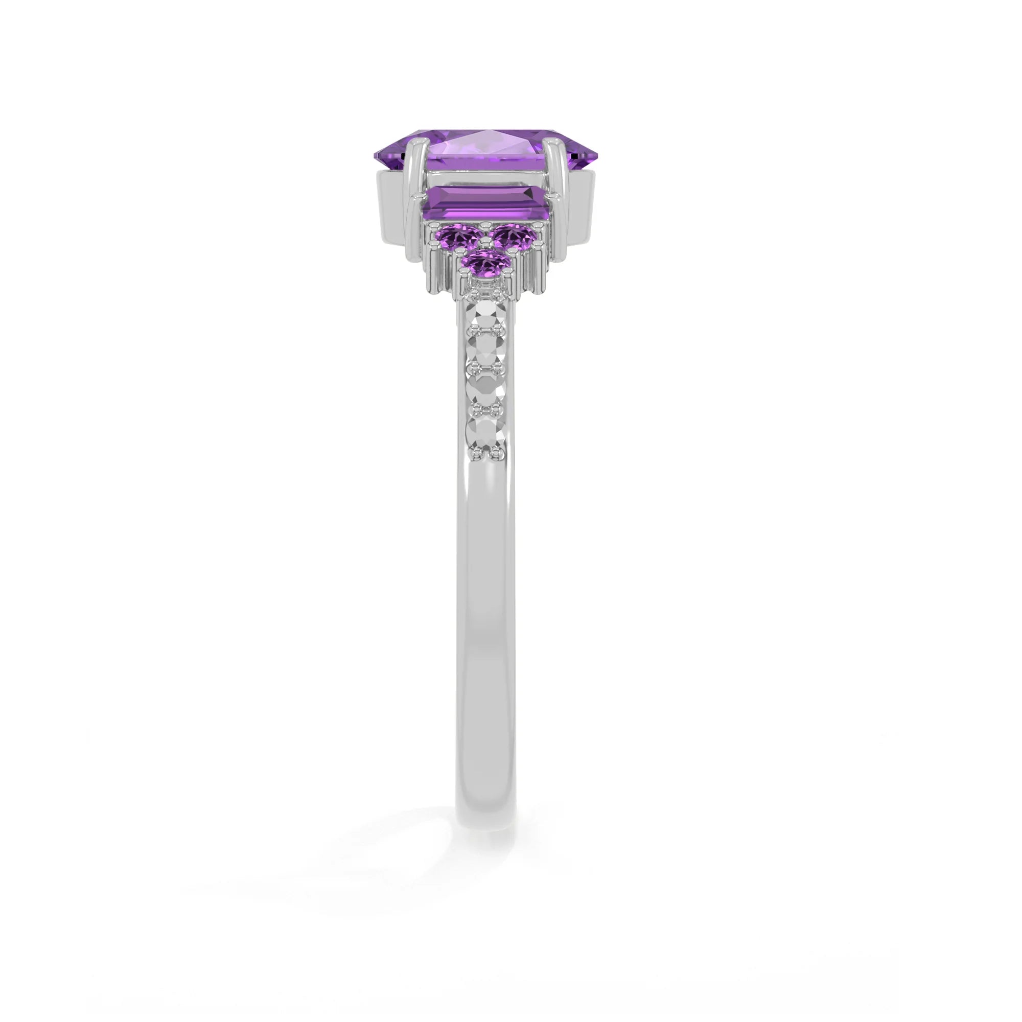 amethyst prong-set ring