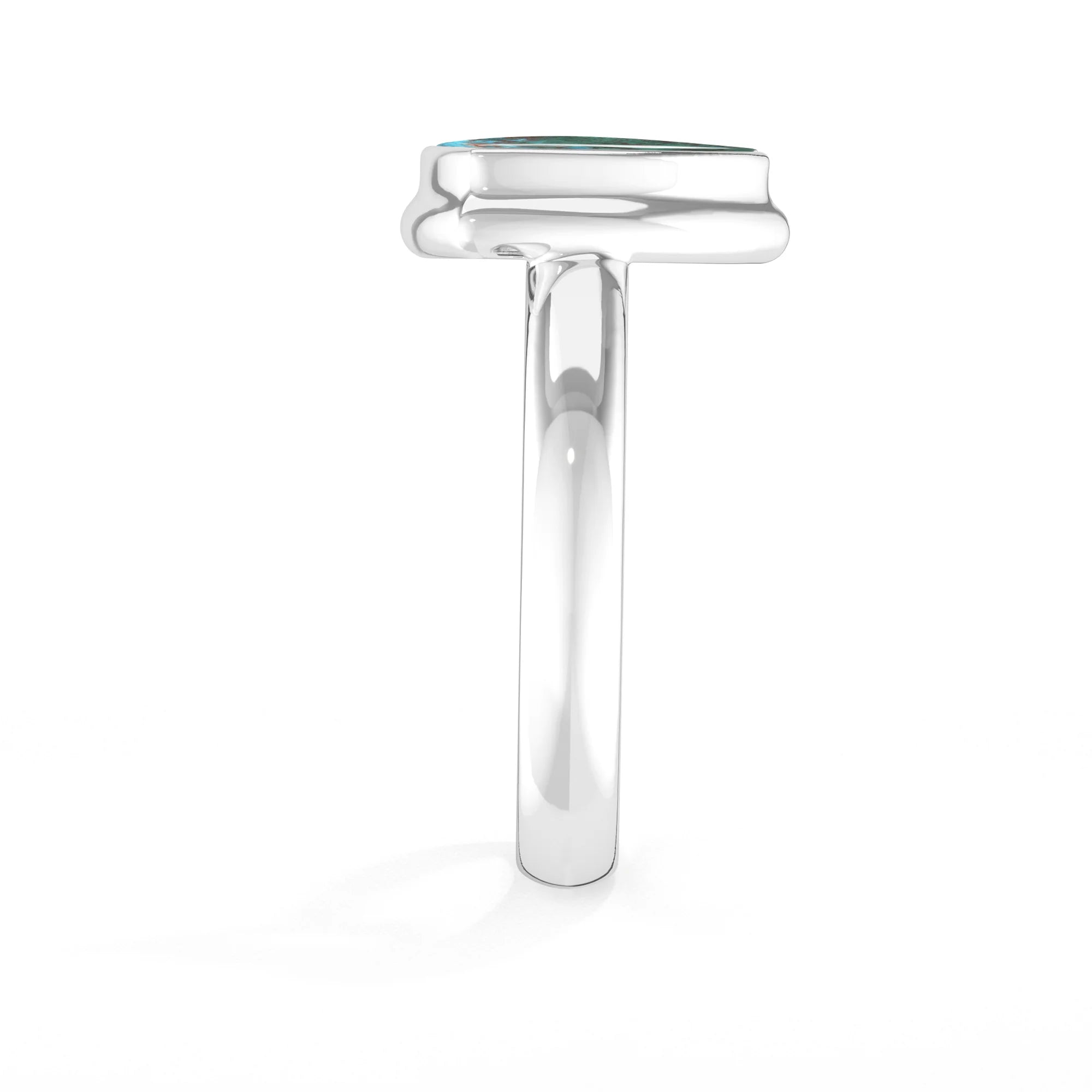 chrysocolla bezel-set ring