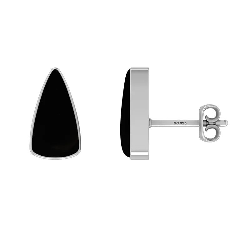 black onyx cab earrings