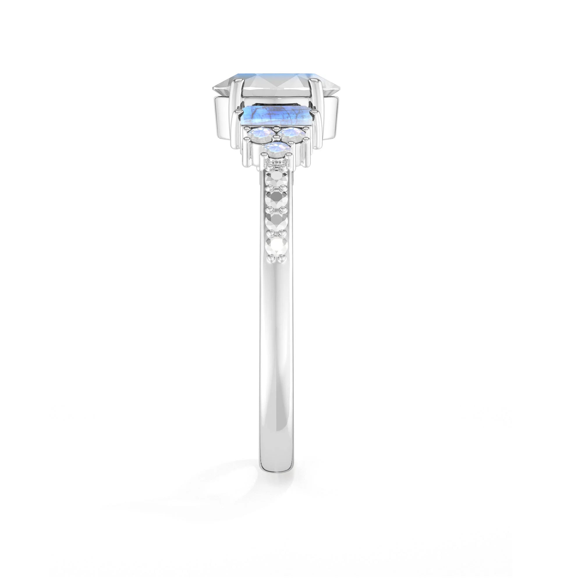 rainbow-moonstone prong-set ring