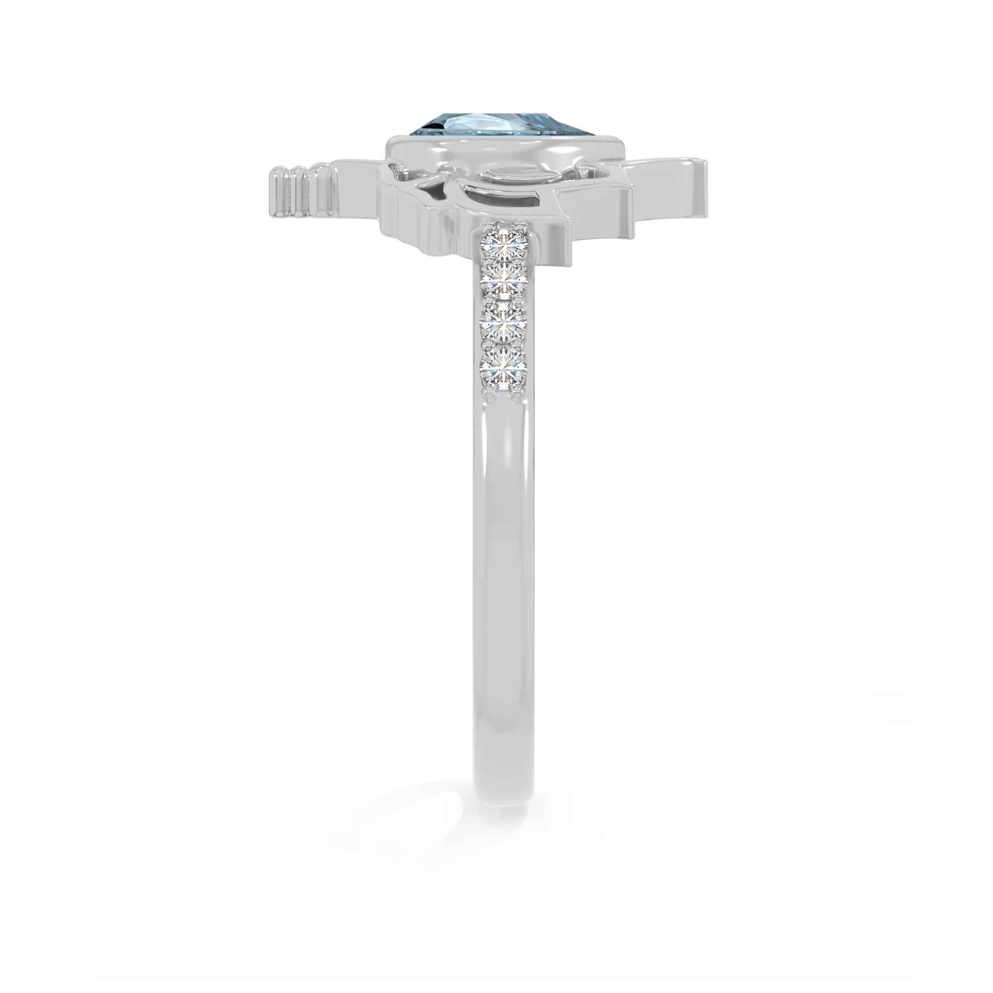 sky blue topaz bezel-set ring