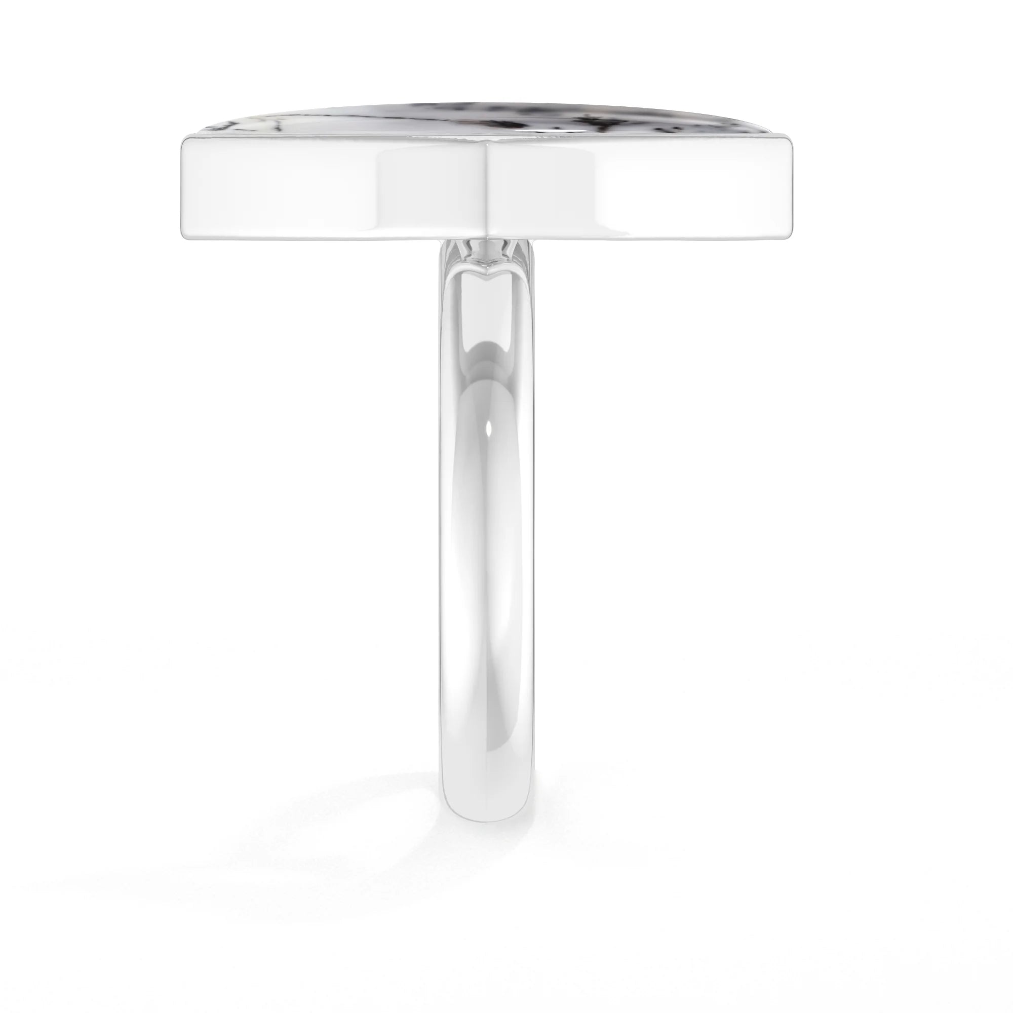 dendritic-opal bezel-set ring