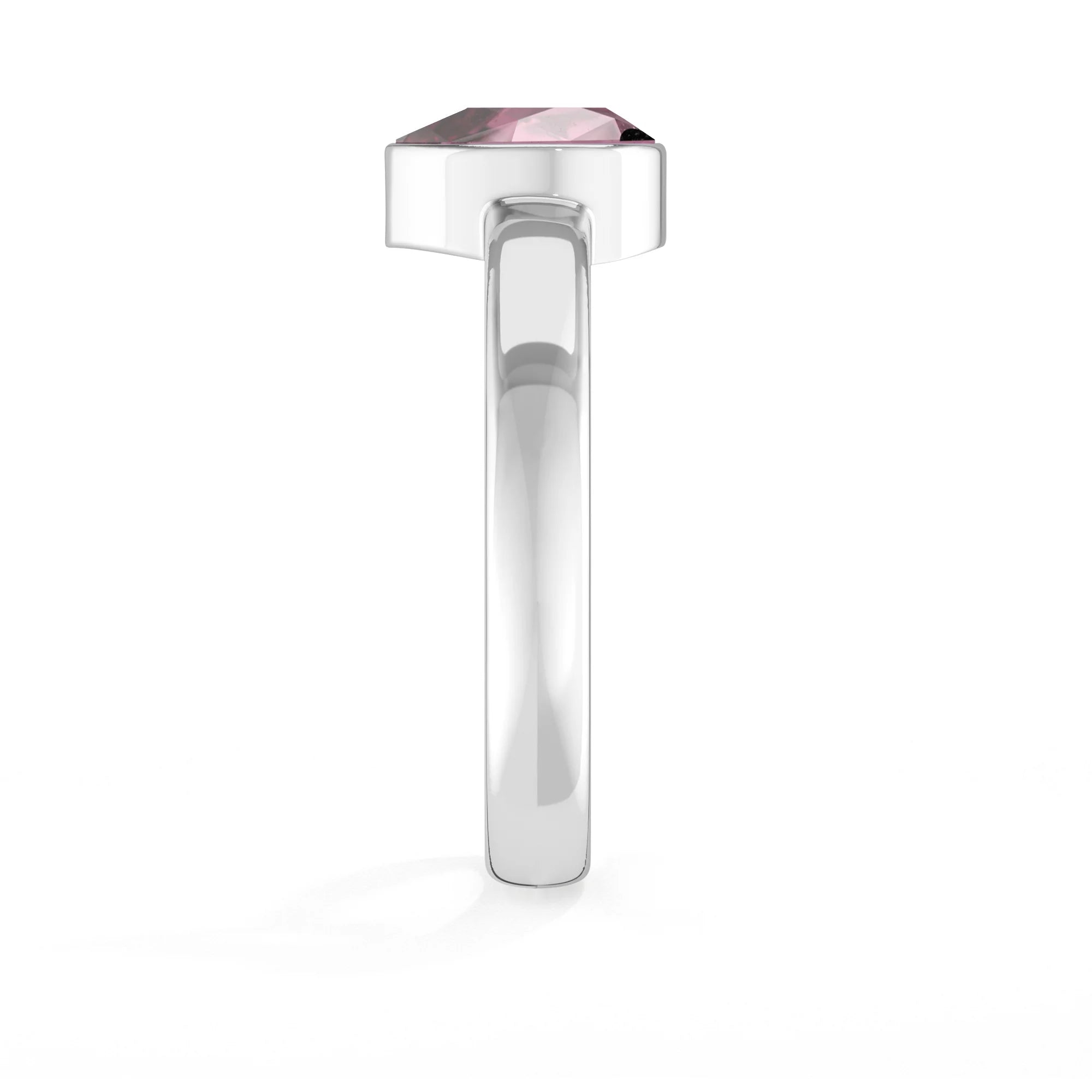 pink tourmaline bezel-set ring