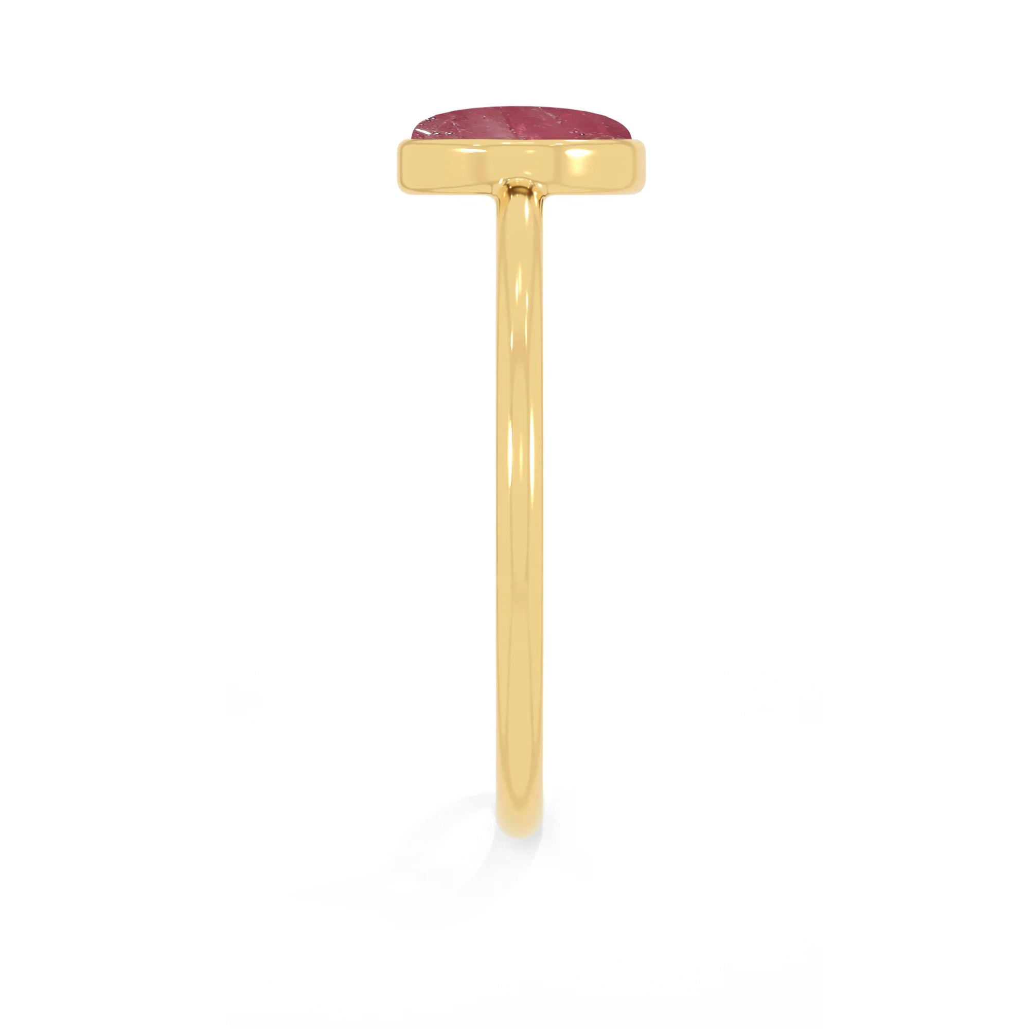 pink tourmaline stackable bezel-set ring