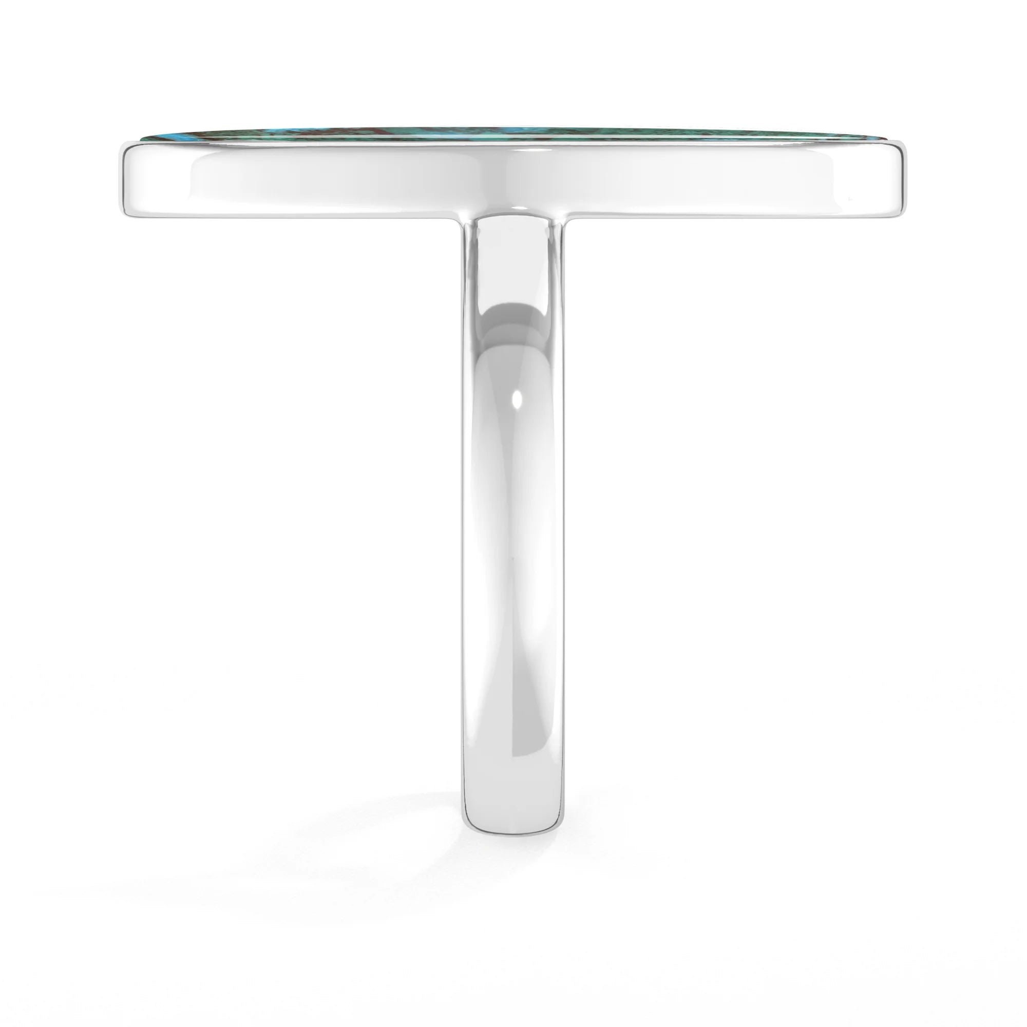 chrysocolla bezel-set ring