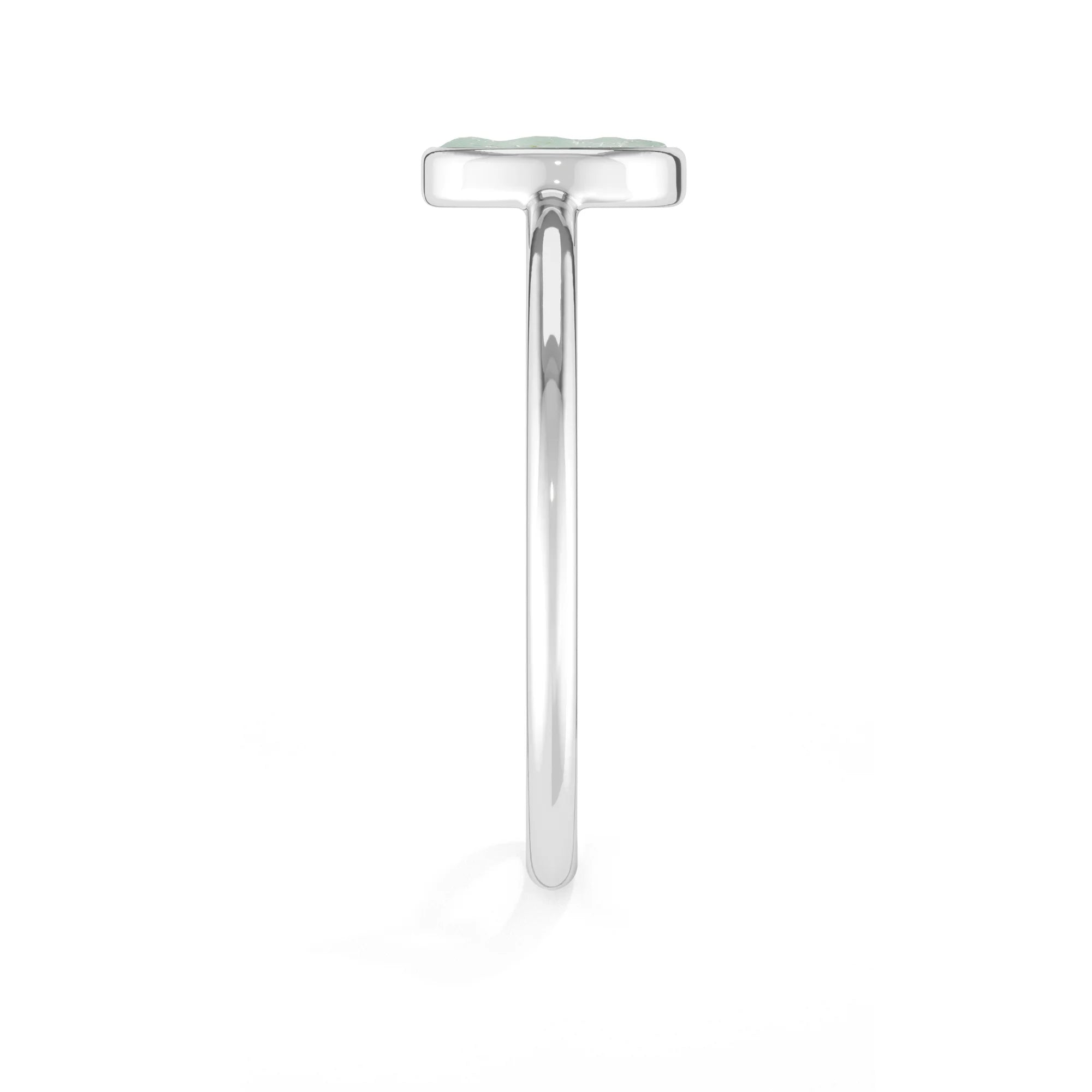 Natural Rough Fluorite Stackable Rings for Women in Sterling Silver