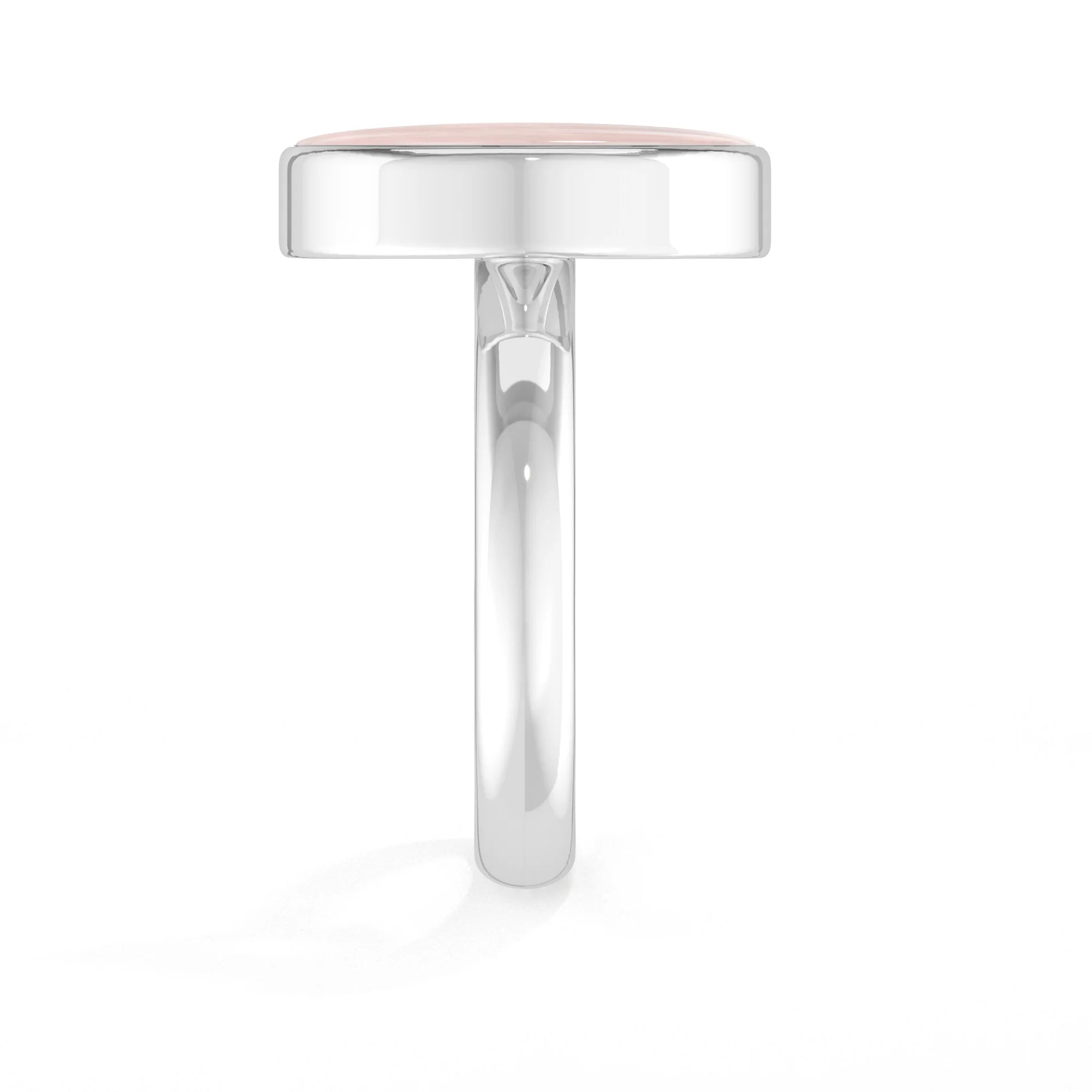 rose-quartz bezel-set ring